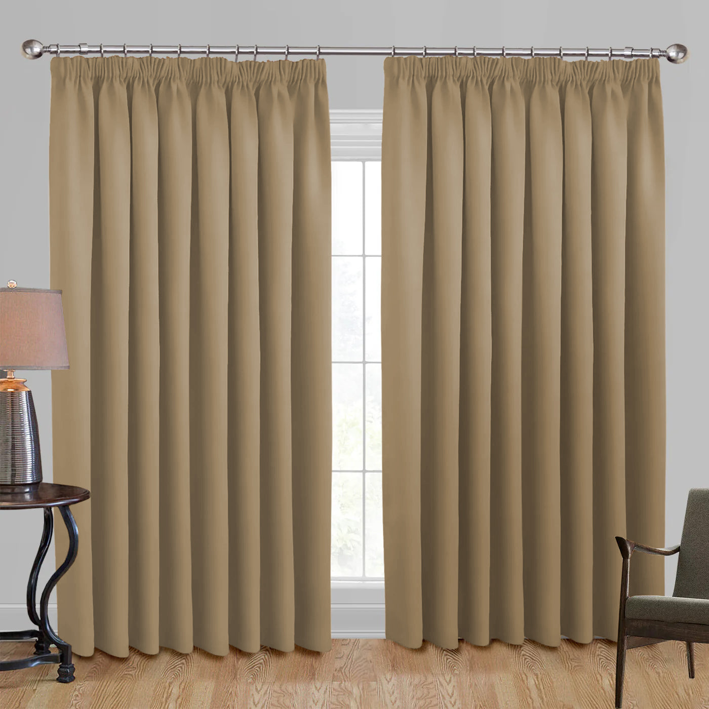 Pencil Pleat Blackout Curtains