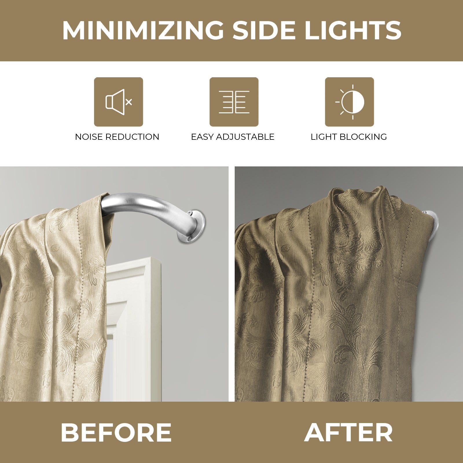 Extendable Room Darkening Blackout Curtain Pole