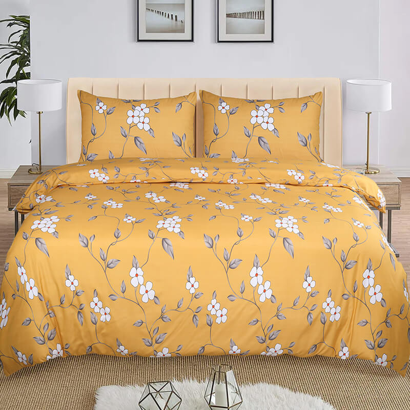 Printed Duvet Cover Ochre Flower