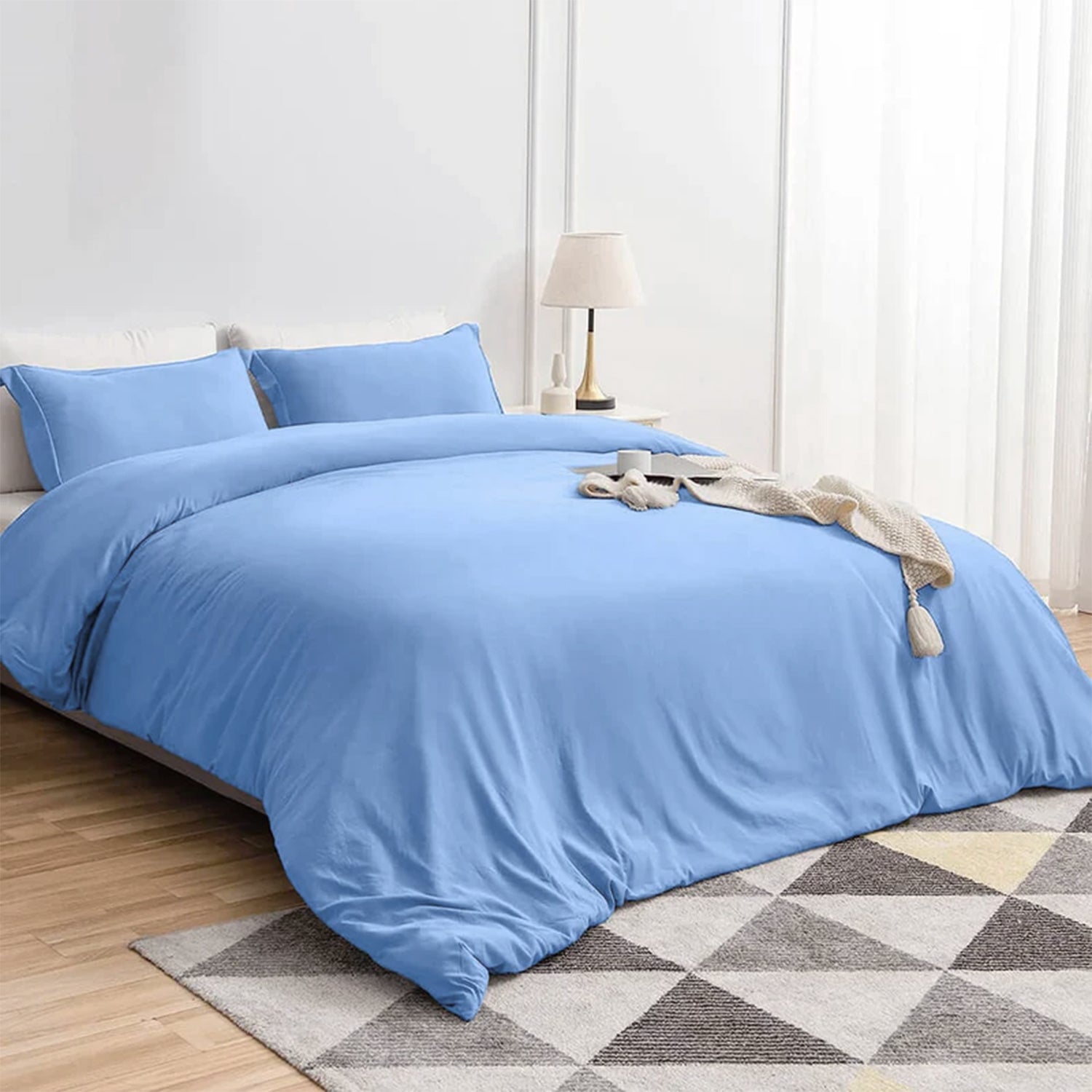 Plain Duvet Cover with Pillowcase Set