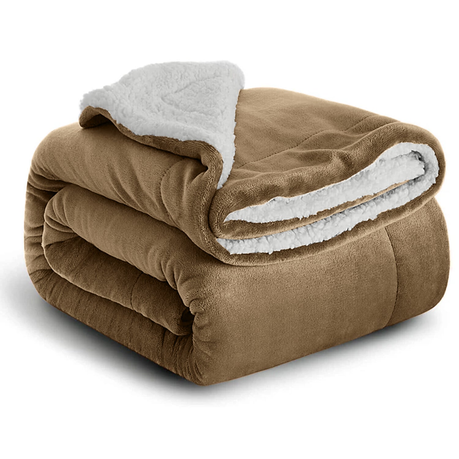 Camel Sherpa Throw Blanket