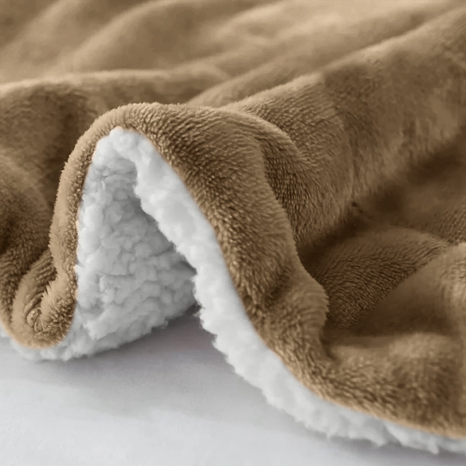 Camel Sherpa Throw Blanket