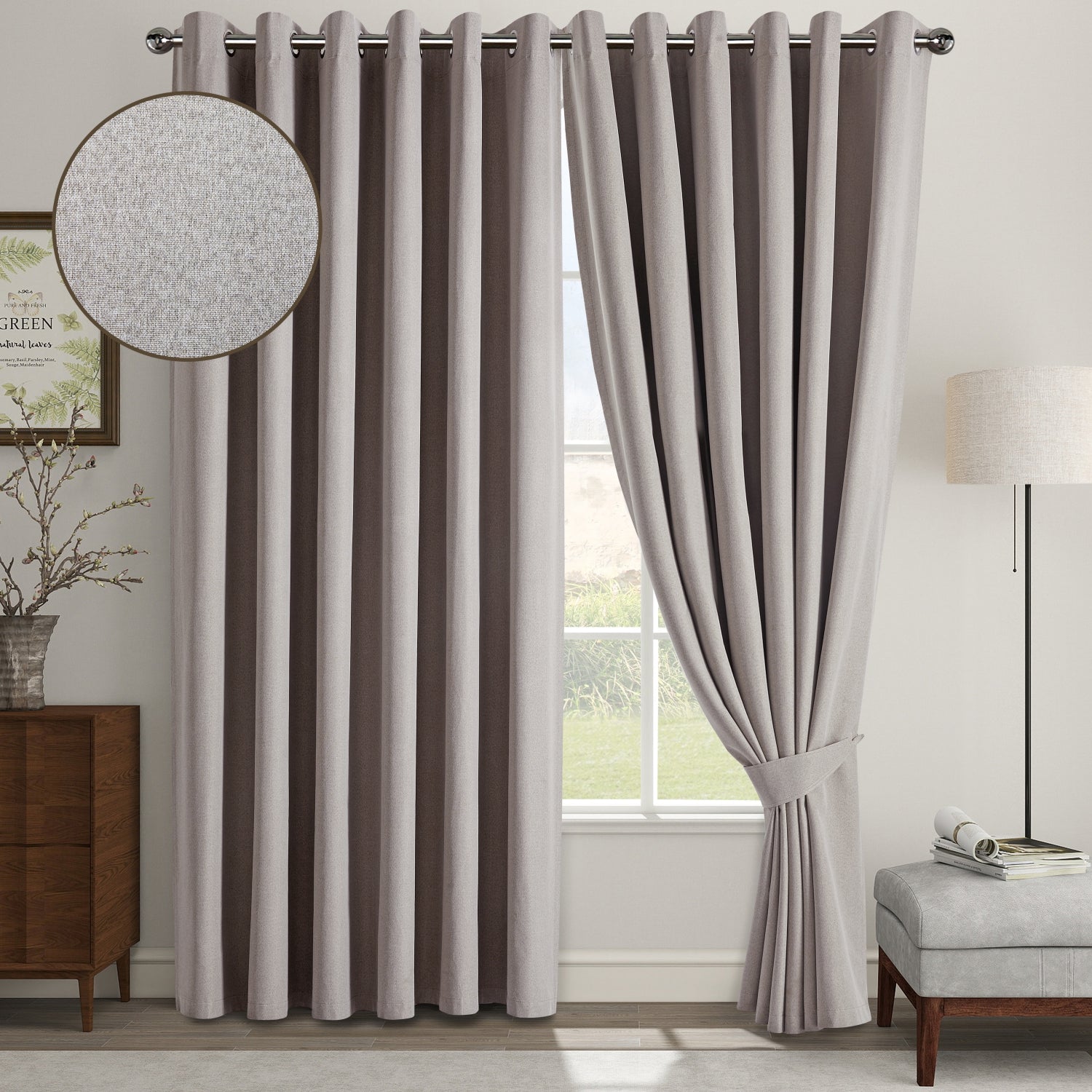 135 GSM Eyelet Ready Made Blackout Curtains For Living Room