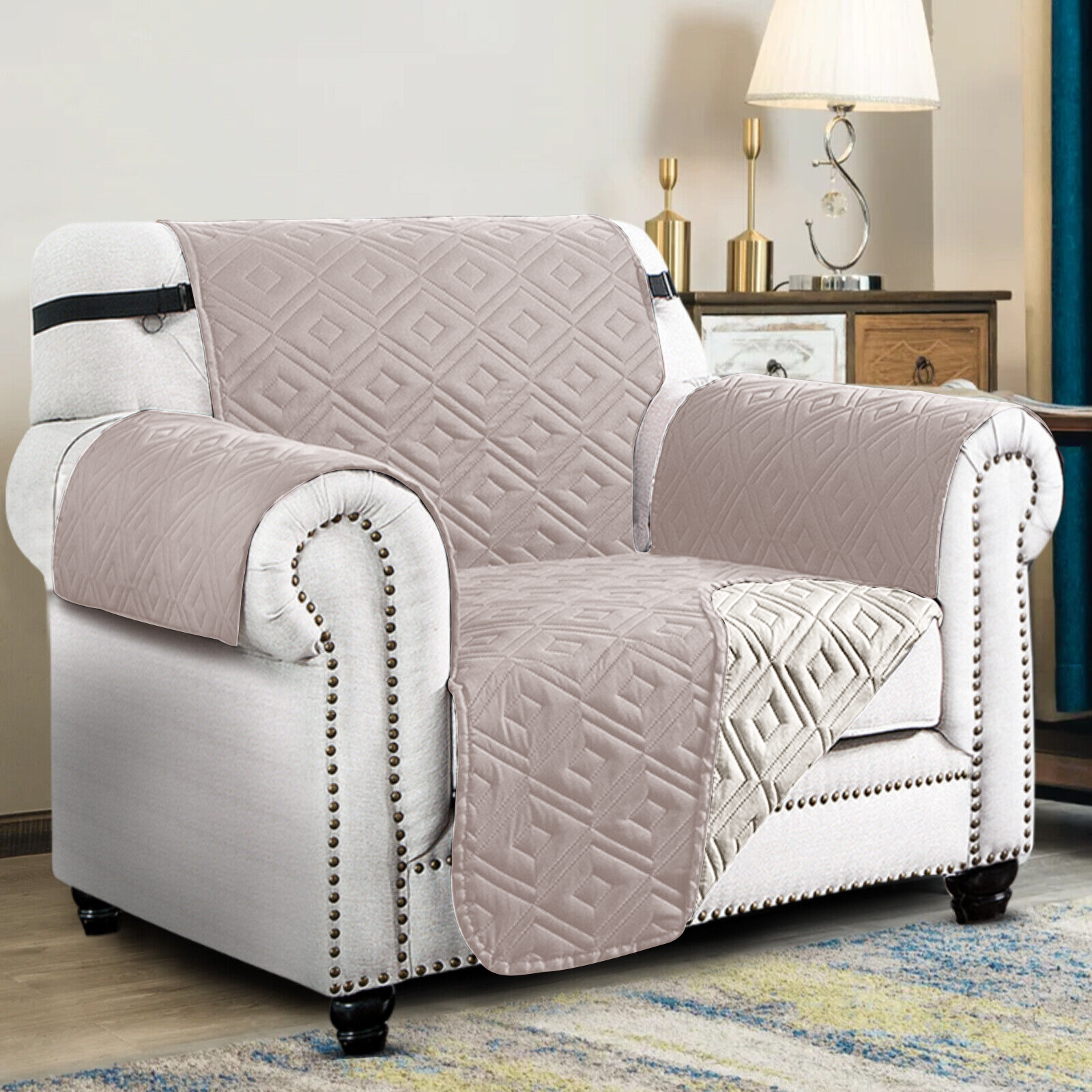 Waterproof Sofa Protector Cover Non-Slip Beige