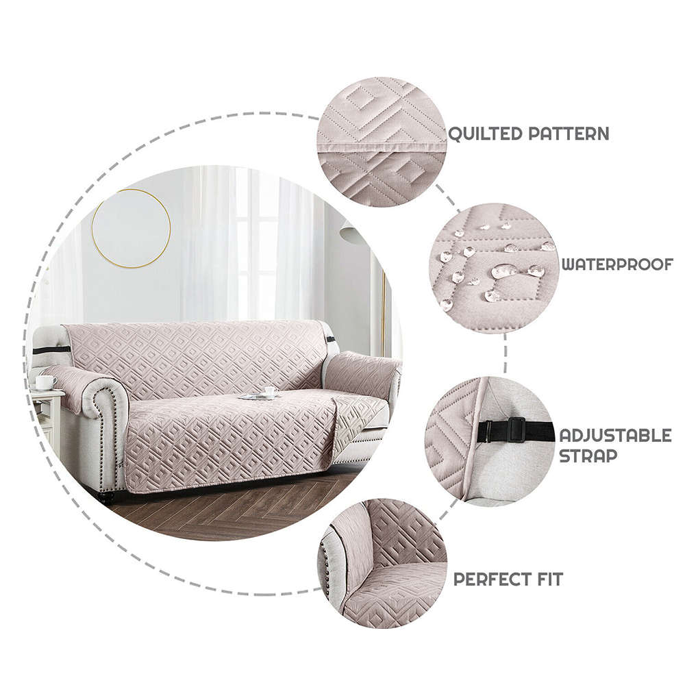 Waterproof Sofa Protector Cover Non-Slip Beige