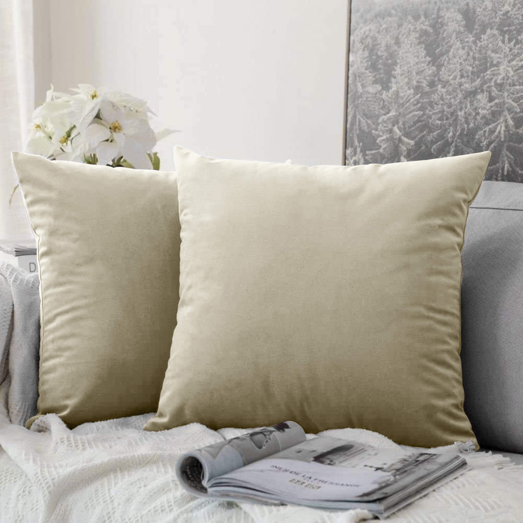 Beige Cushion Covers 45x45
