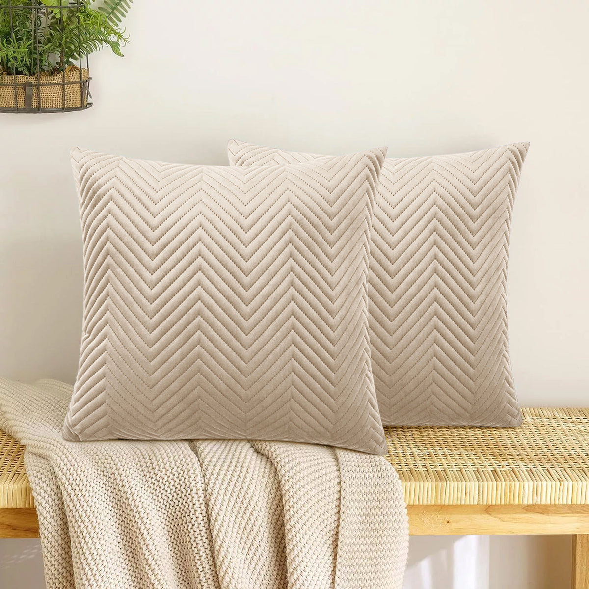 Pack Of 2 Quilted Embossed Cushion Covers