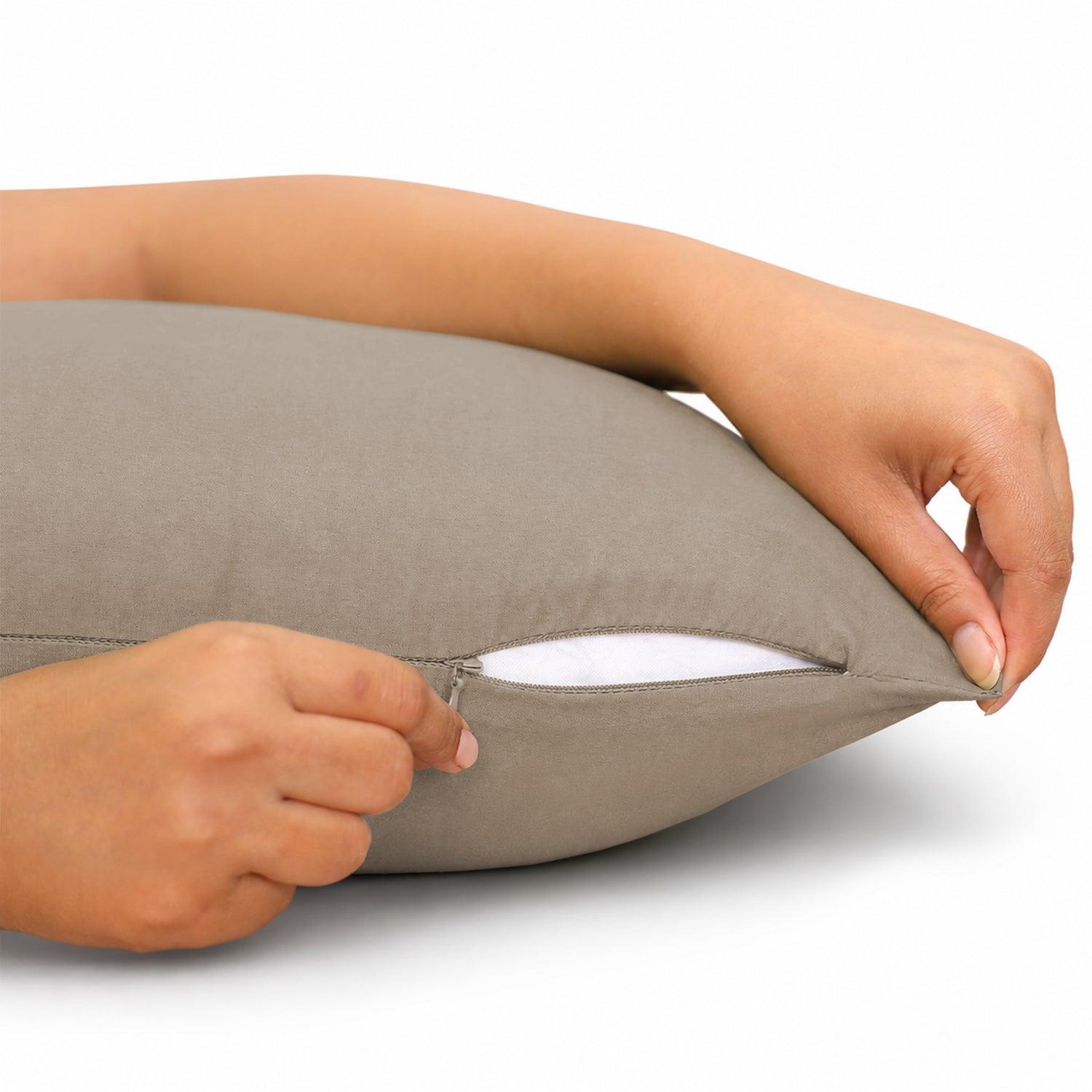 Pair of Microfibre Plain Cushion Covers for Bed & Living Room