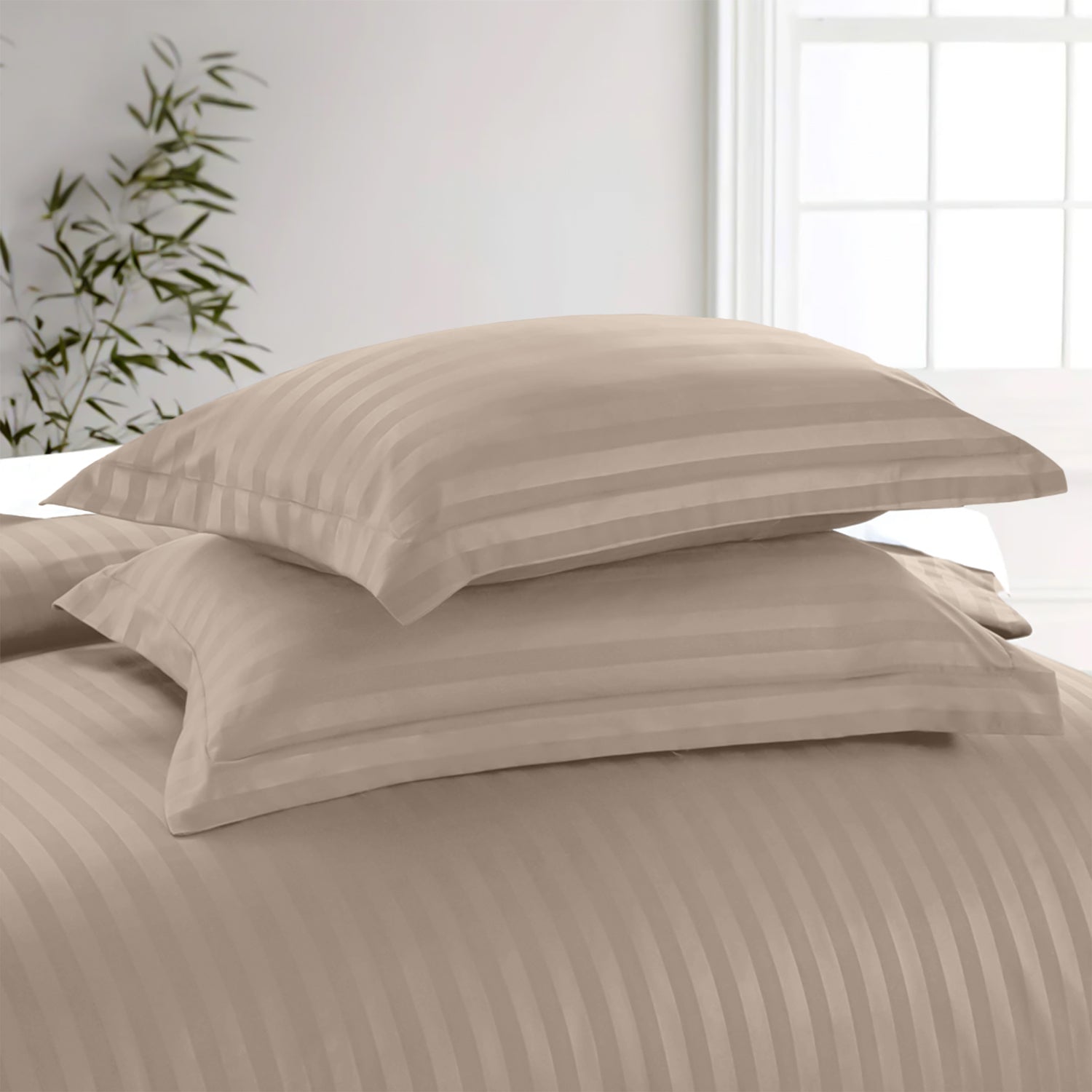 Satin Stripe Duvet Cover Set Luxury Hotel Style Bedding Single Double King Super King Size