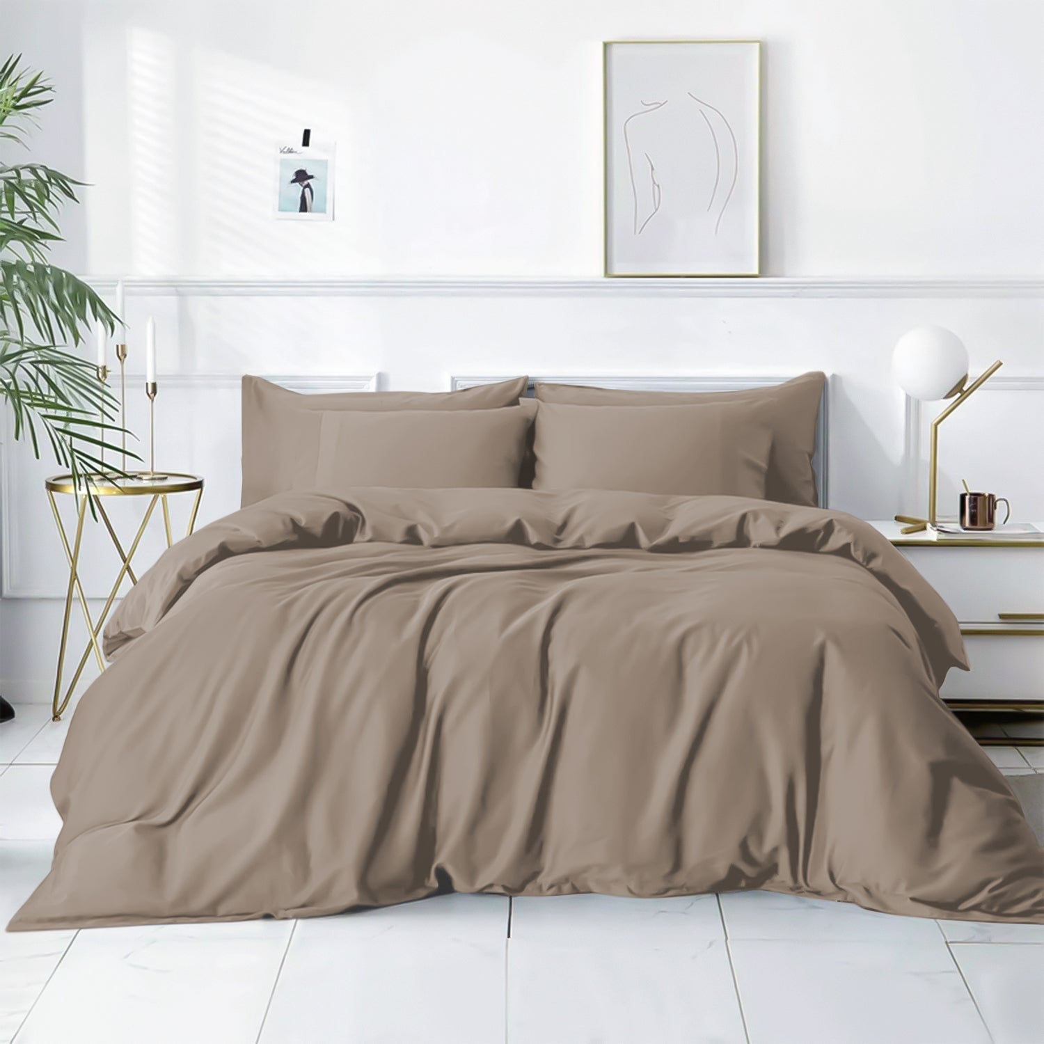 Plain Duvet Cover with Pillowcase Set