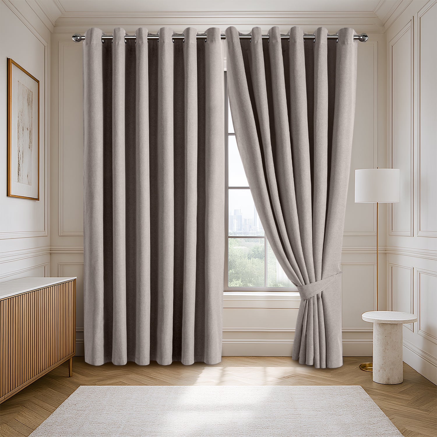 135 GSM Eyelet Ready Made Blackout Curtains For Living Room
