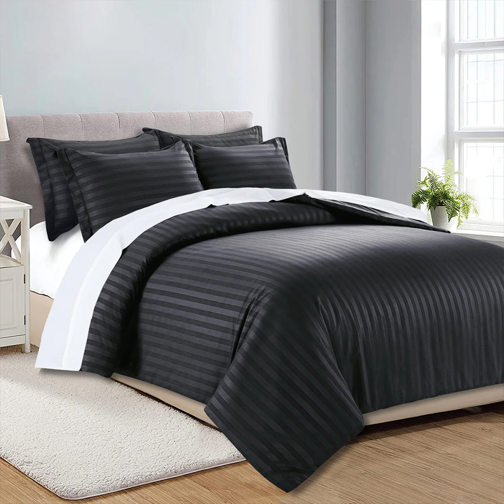 Satin Stripe Duvet Cover Set