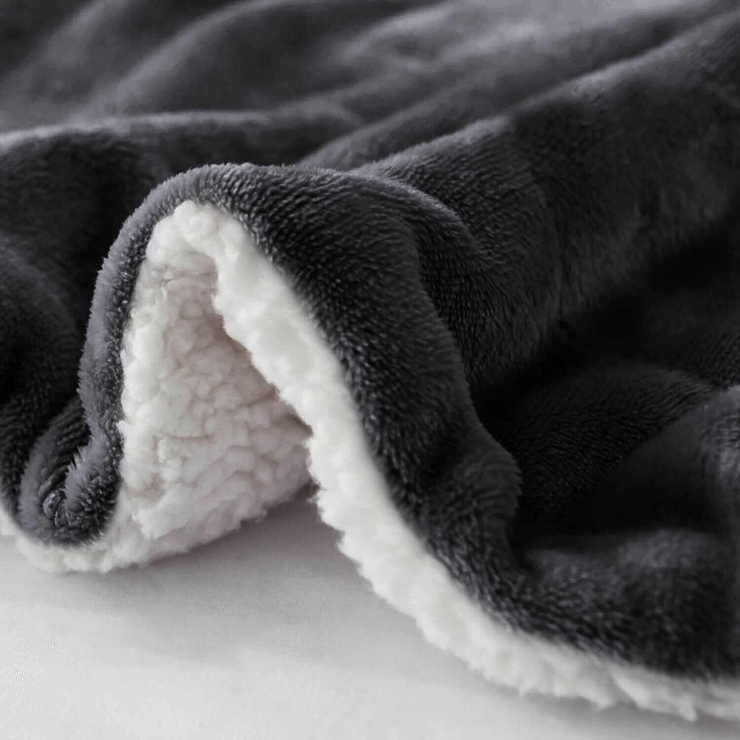 Black Sherpa Throw Blanket