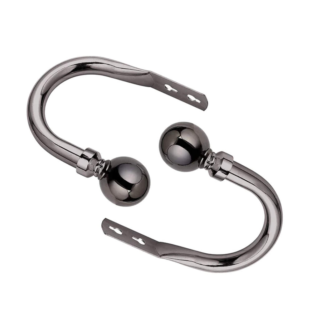 Extendable Curtain Poles & Holdbacks Adjustable Metal Curtain Pole Set