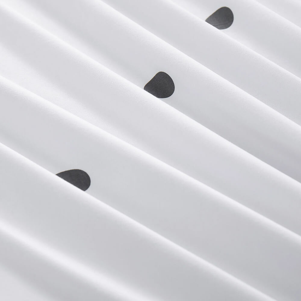 Polka Dot Printed Duvet Cover Set White and Grey