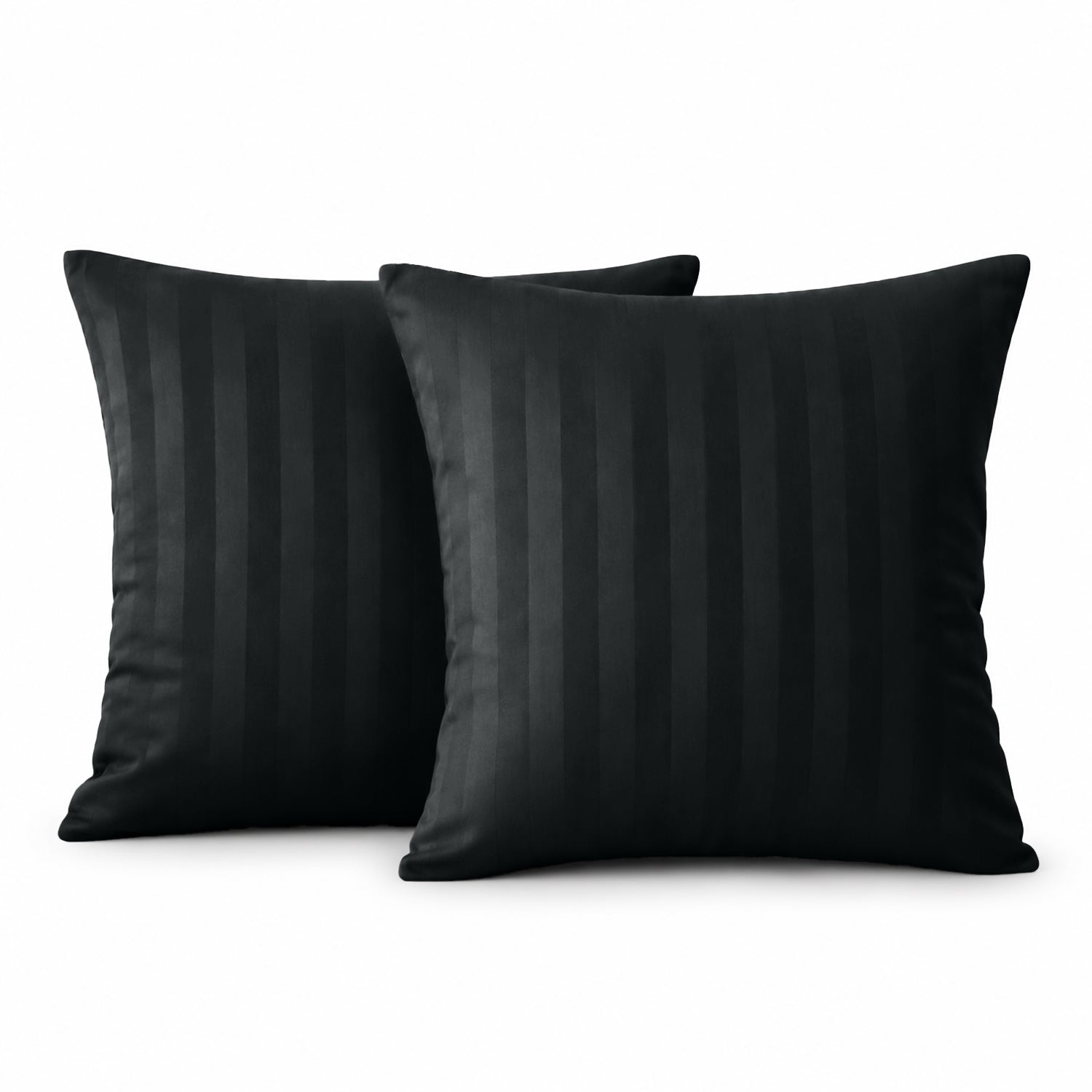 Pair of Stripe Microfibre Cushion Covers for Sofa