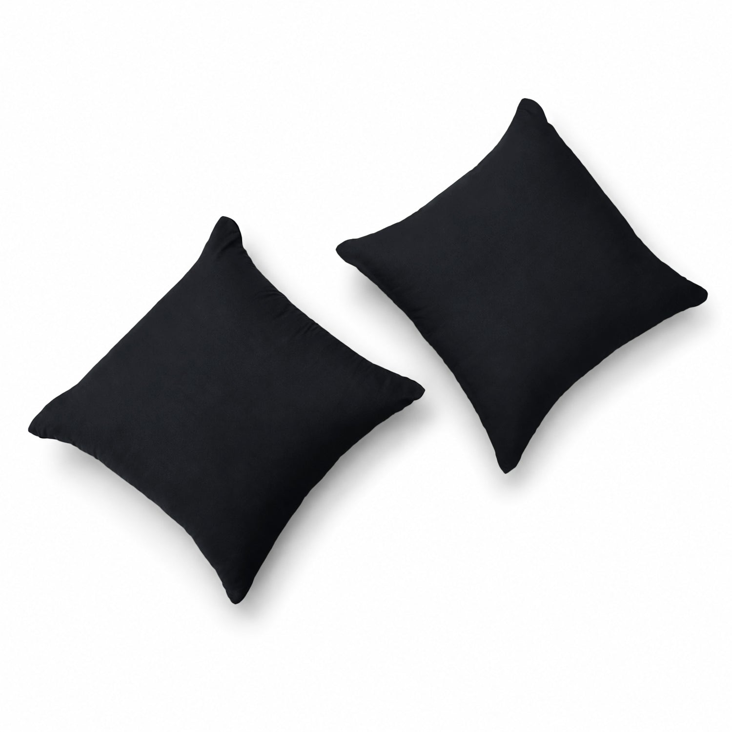 Pair of Microfibre Plain Cushion Covers for Bed & Living Room