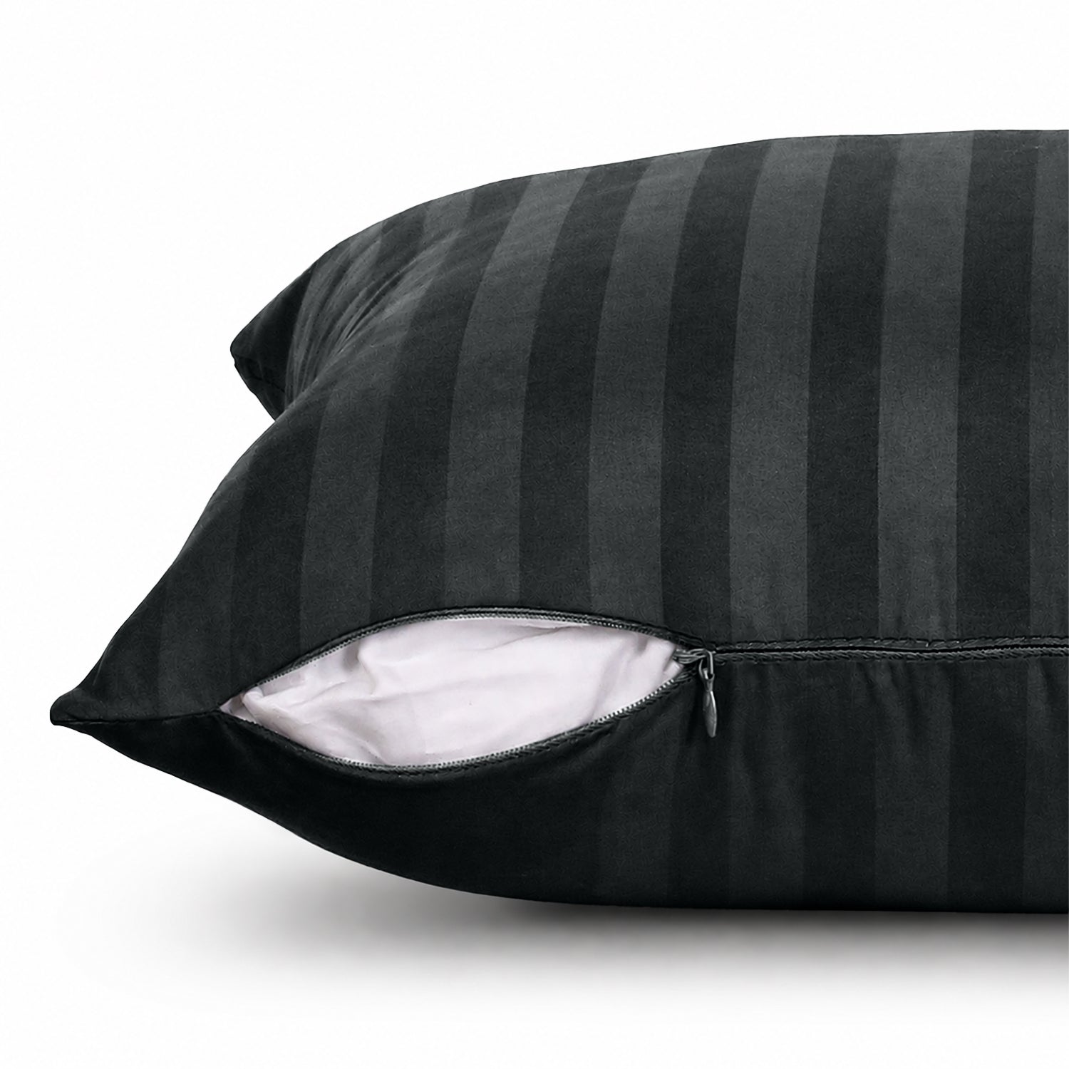 Pair of Stripe Microfibre Cushion Covers for Sofa