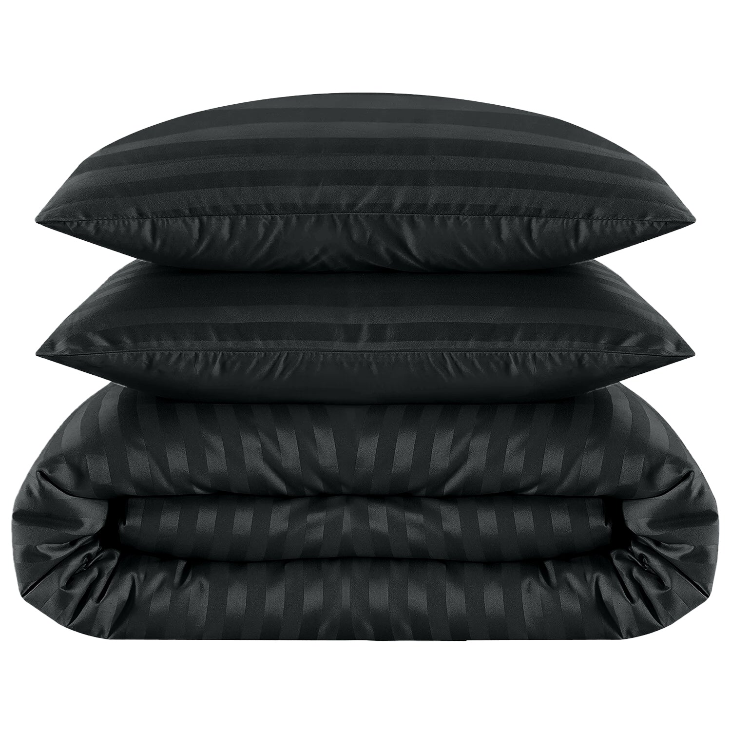 4 Piece Stripe Bedding Set - Duvet Cover, Pillowcases & Fitted Sheet