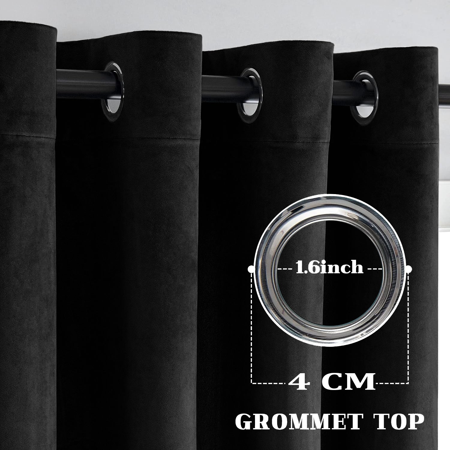 Velvet Eyelet Curtains Ready Made