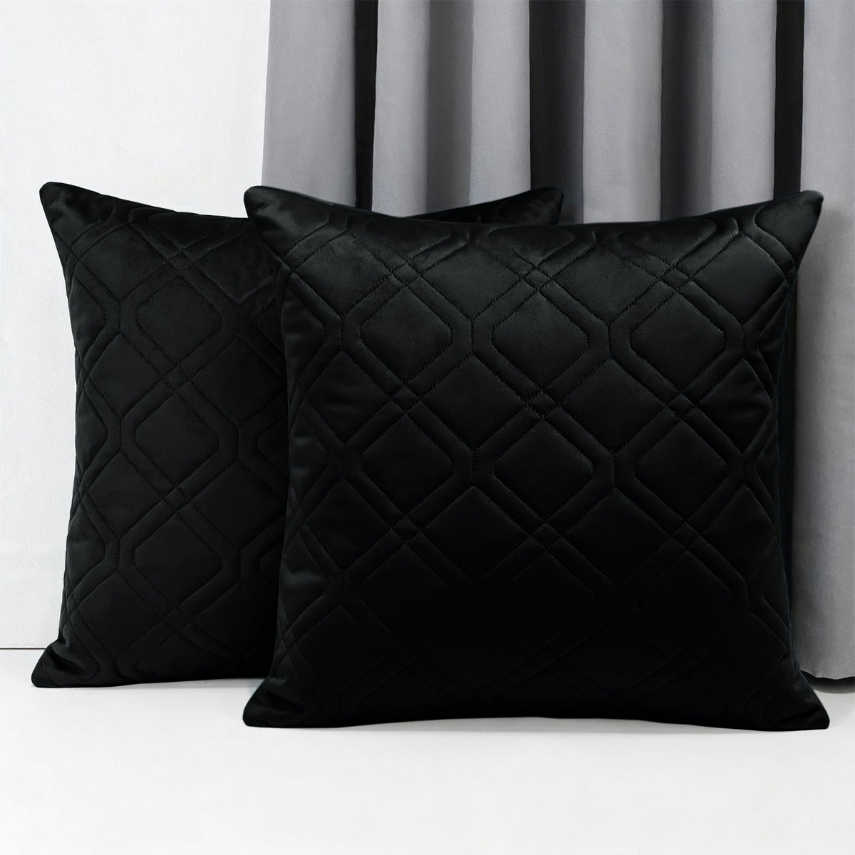Soft Velvet Cushion Cover with Diamond Pattern – Pack Of 2
