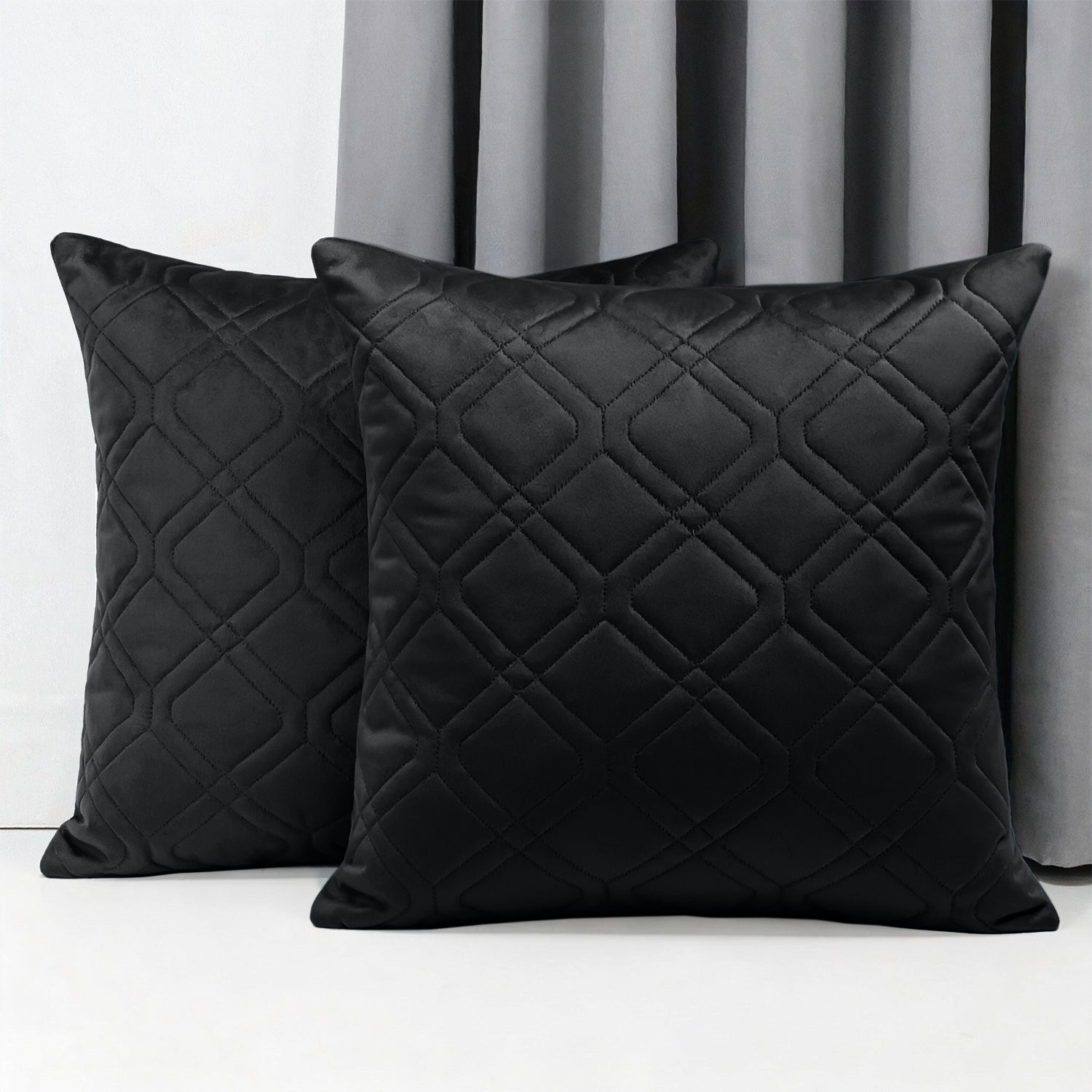 Soft Velvet Cushion Cover with Diamond Pattern – Pack Of 2