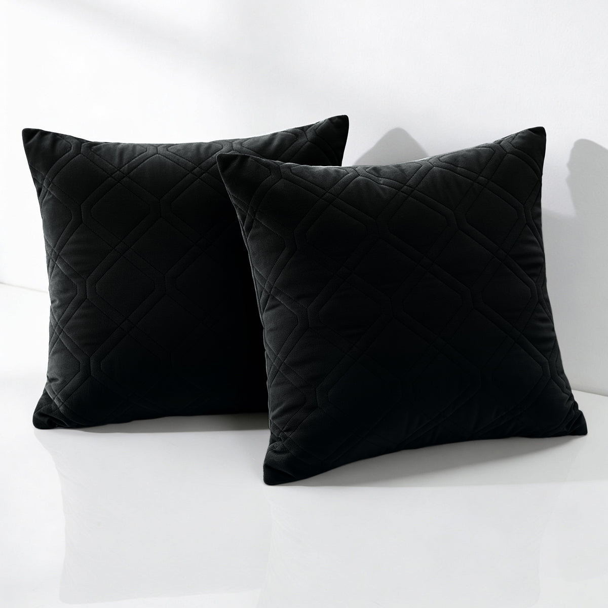 Soft Velvet Cushion Cover with Diamond Pattern – Pack Of 2