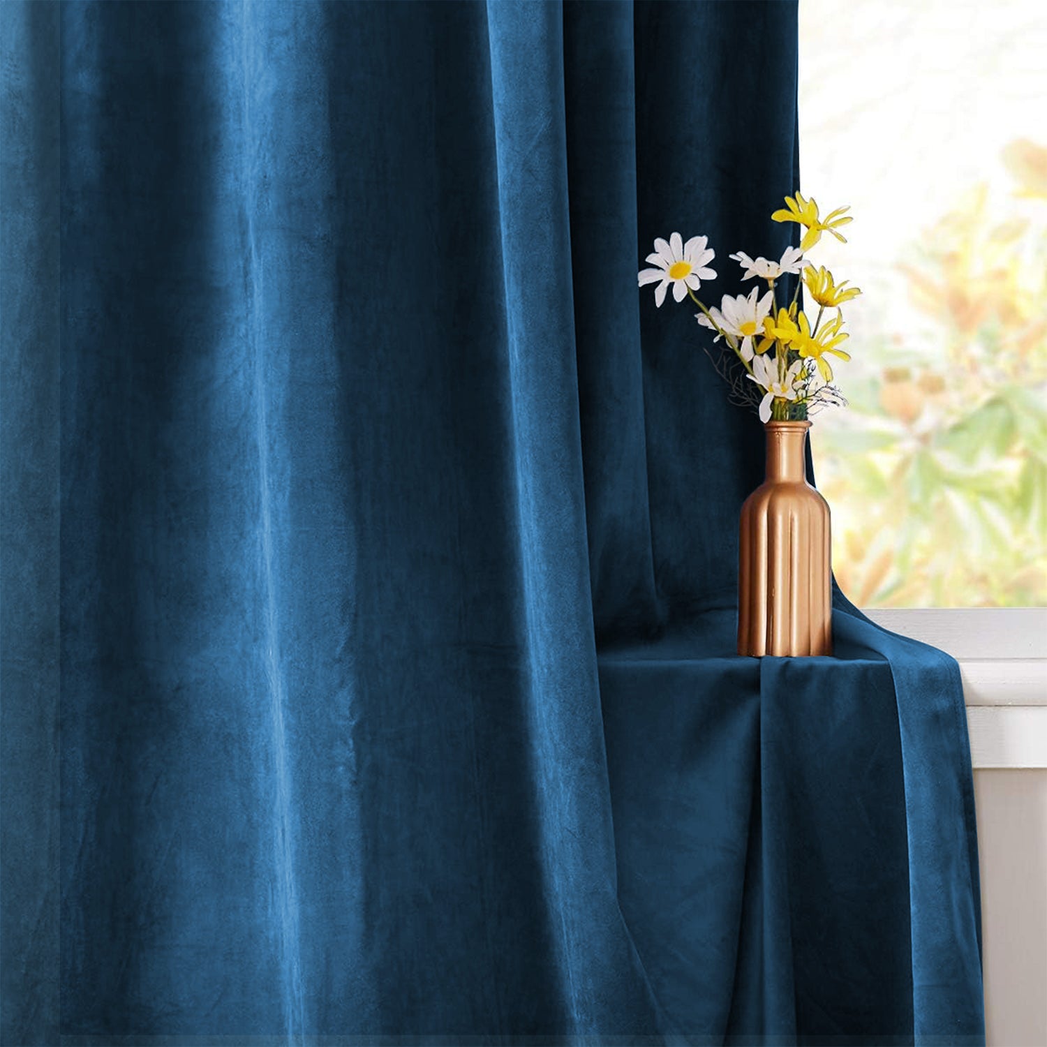 Velvet Eyelet Curtains Ready Made