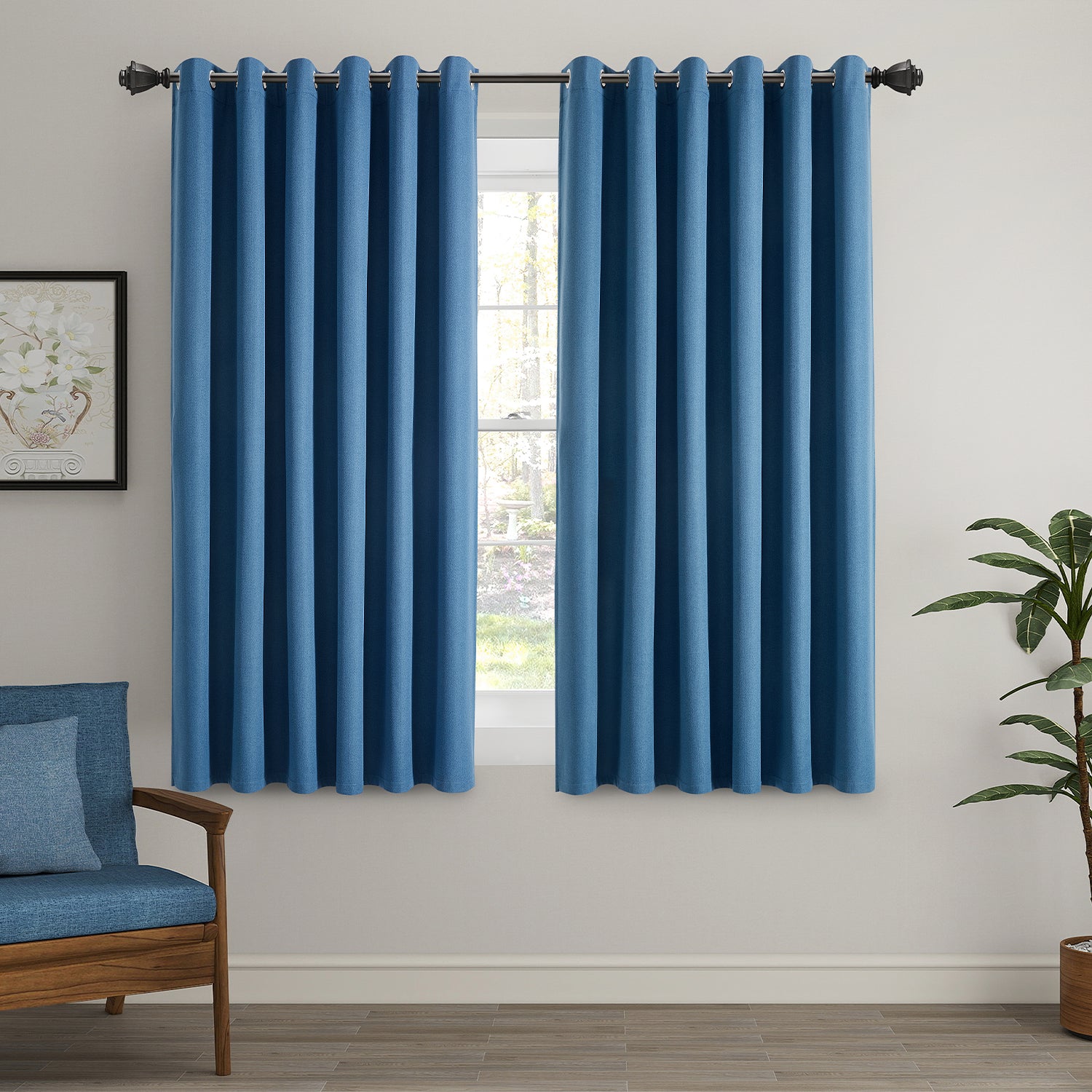 Ready Made 100% Blackout Linen Curtains