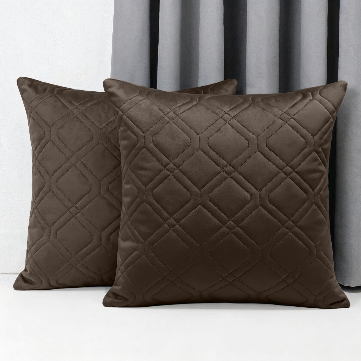 Soft Velvet Cushion Cover with Diamond Pattern – Pack Of 2