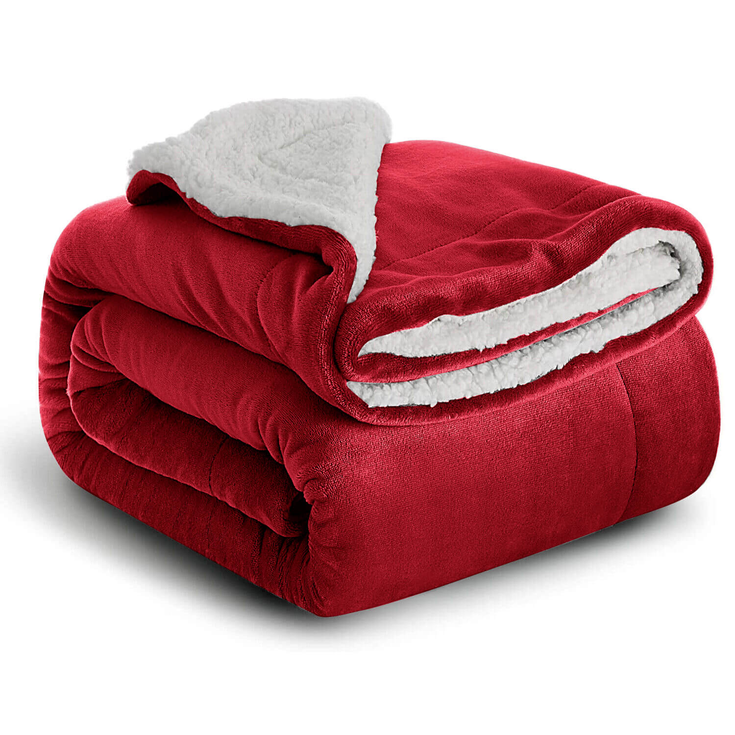 Burgundy Sherpa Throw Blanket