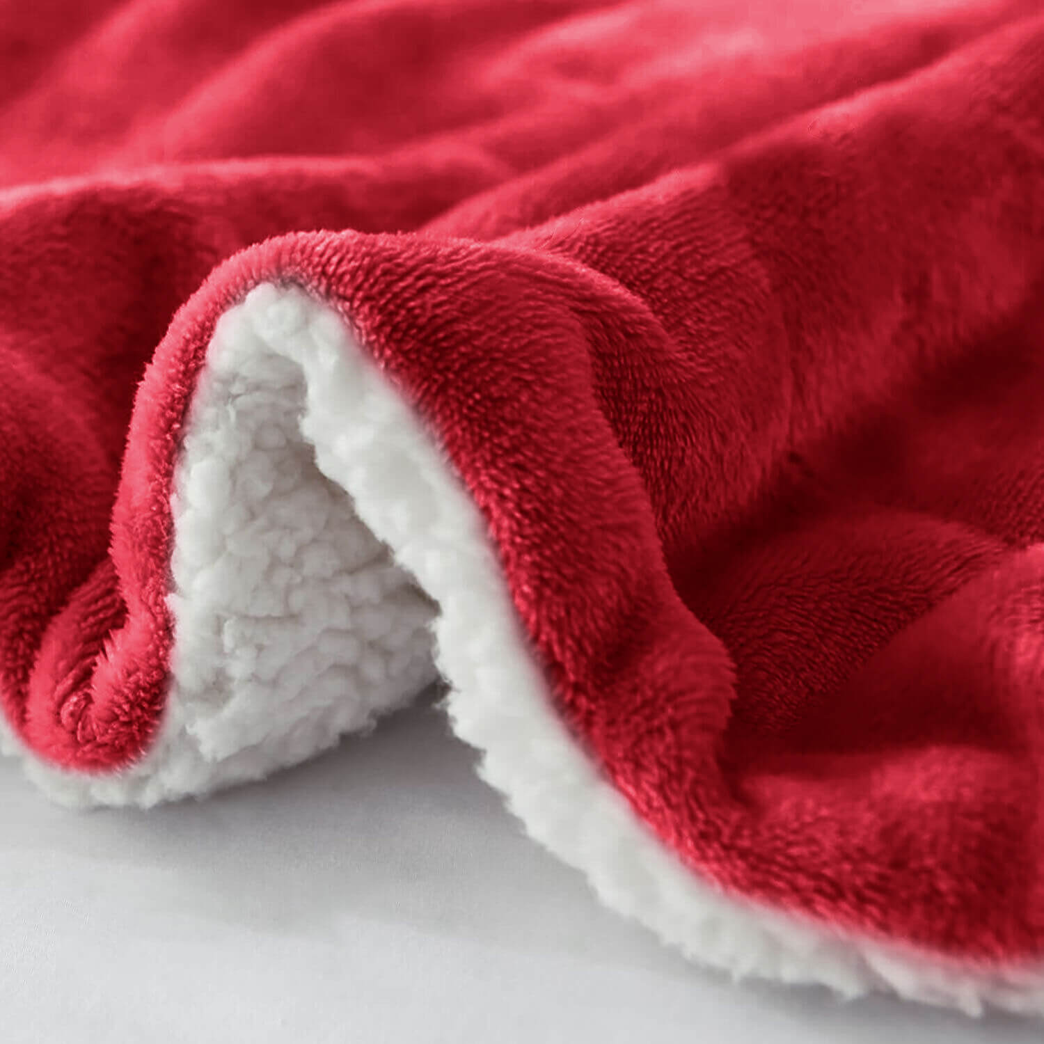 Burgundy Sherpa Throw Blanket