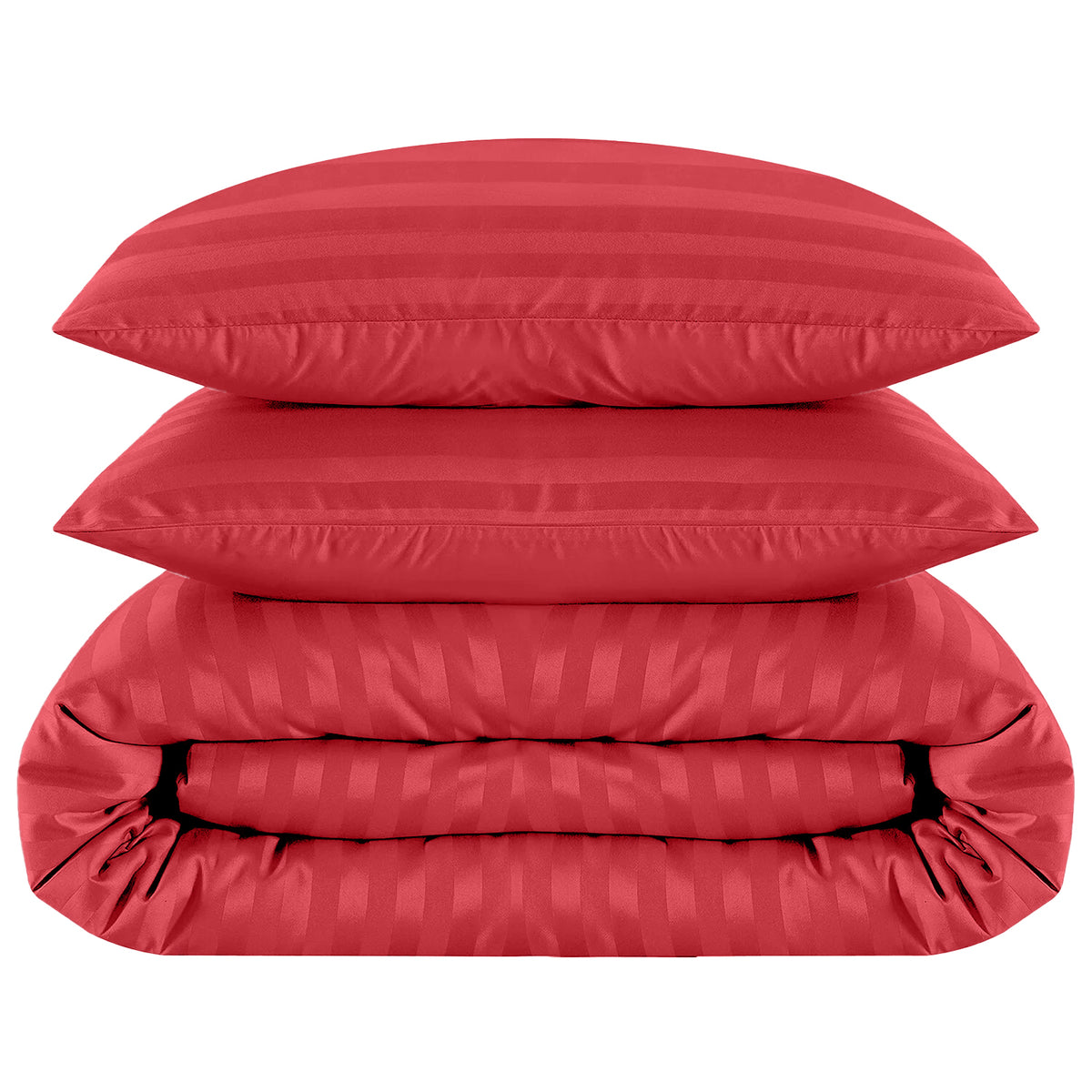 4 Piece Stripe Bedding Set - Duvet Cover, Pillowcases & Fitted Sheet