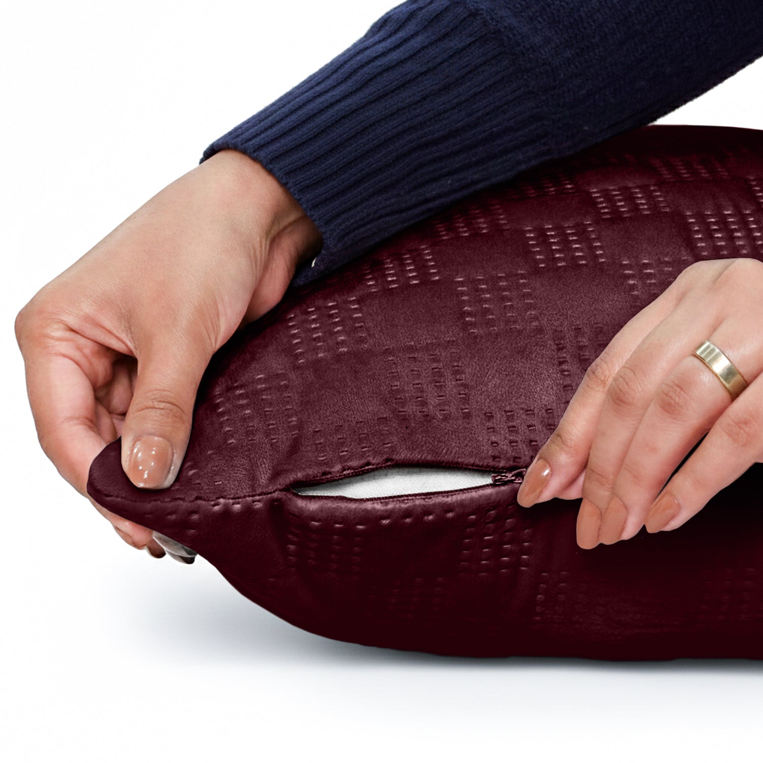 Checked Pattern Velvet Cushion Covers – Pack Of 2