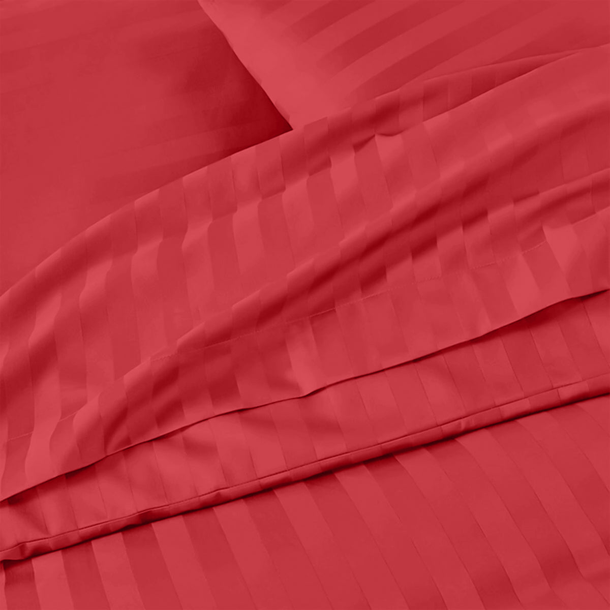 4 Piece Stripe Bedding Set - Duvet Cover, Pillowcases & Fitted Sheet