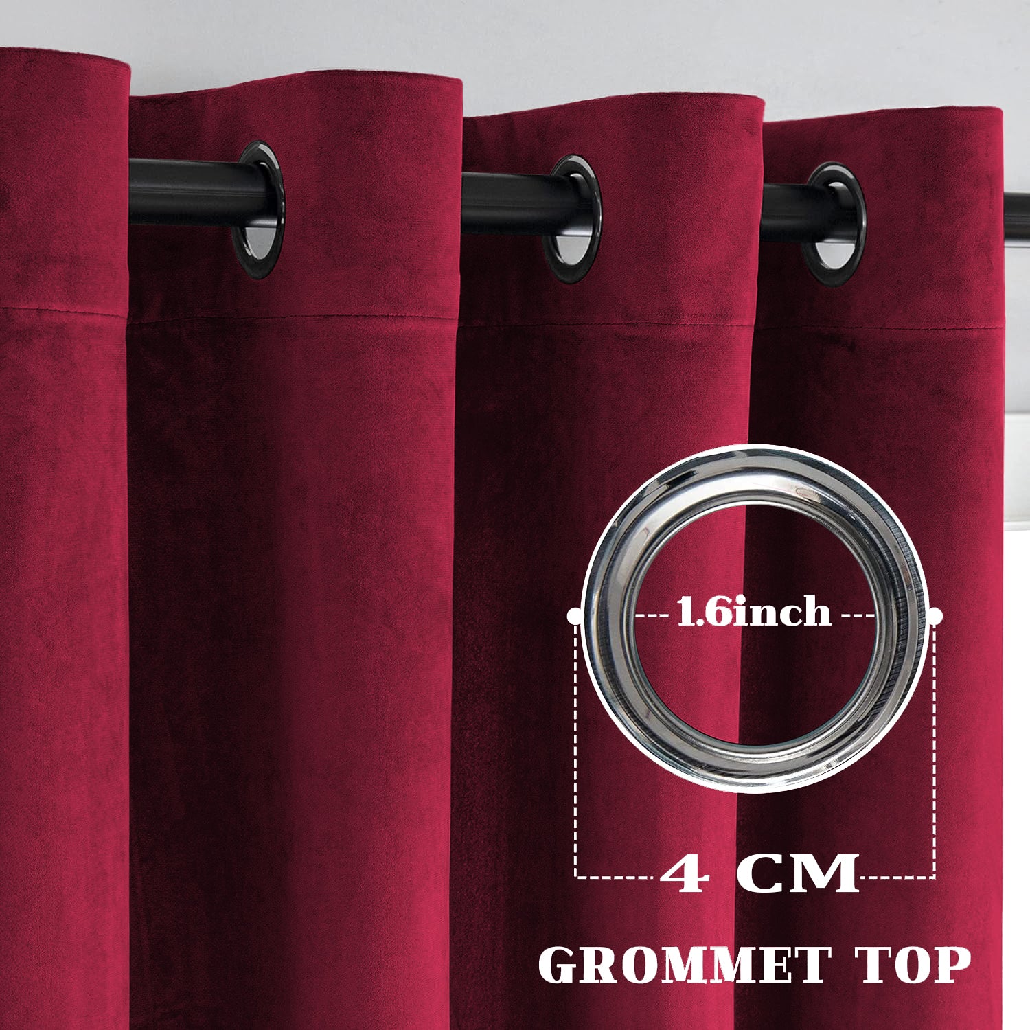 Velvet Eyelet Curtains Ready Made