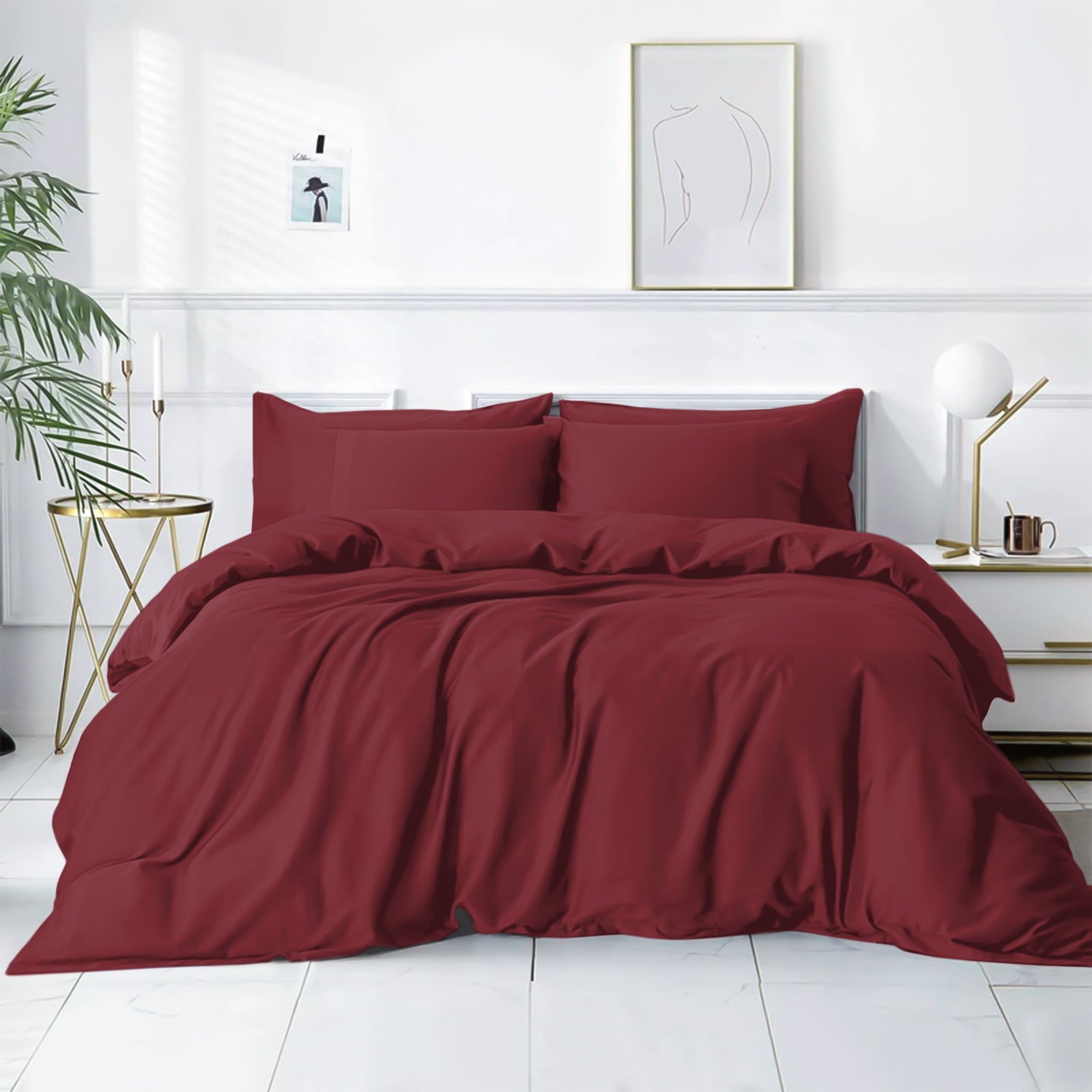 Plain Duvet Cover with Pillowcase Set