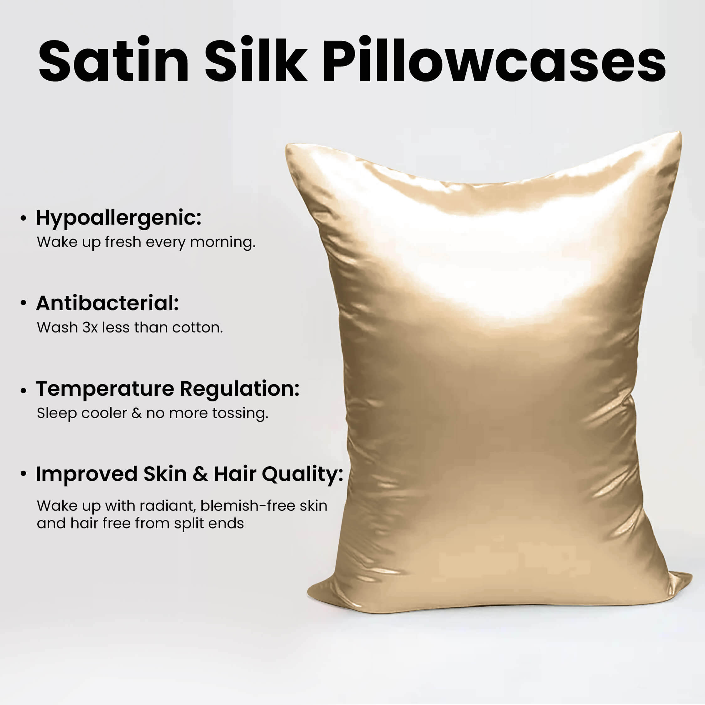 Satin Silk Pillowcases Pair