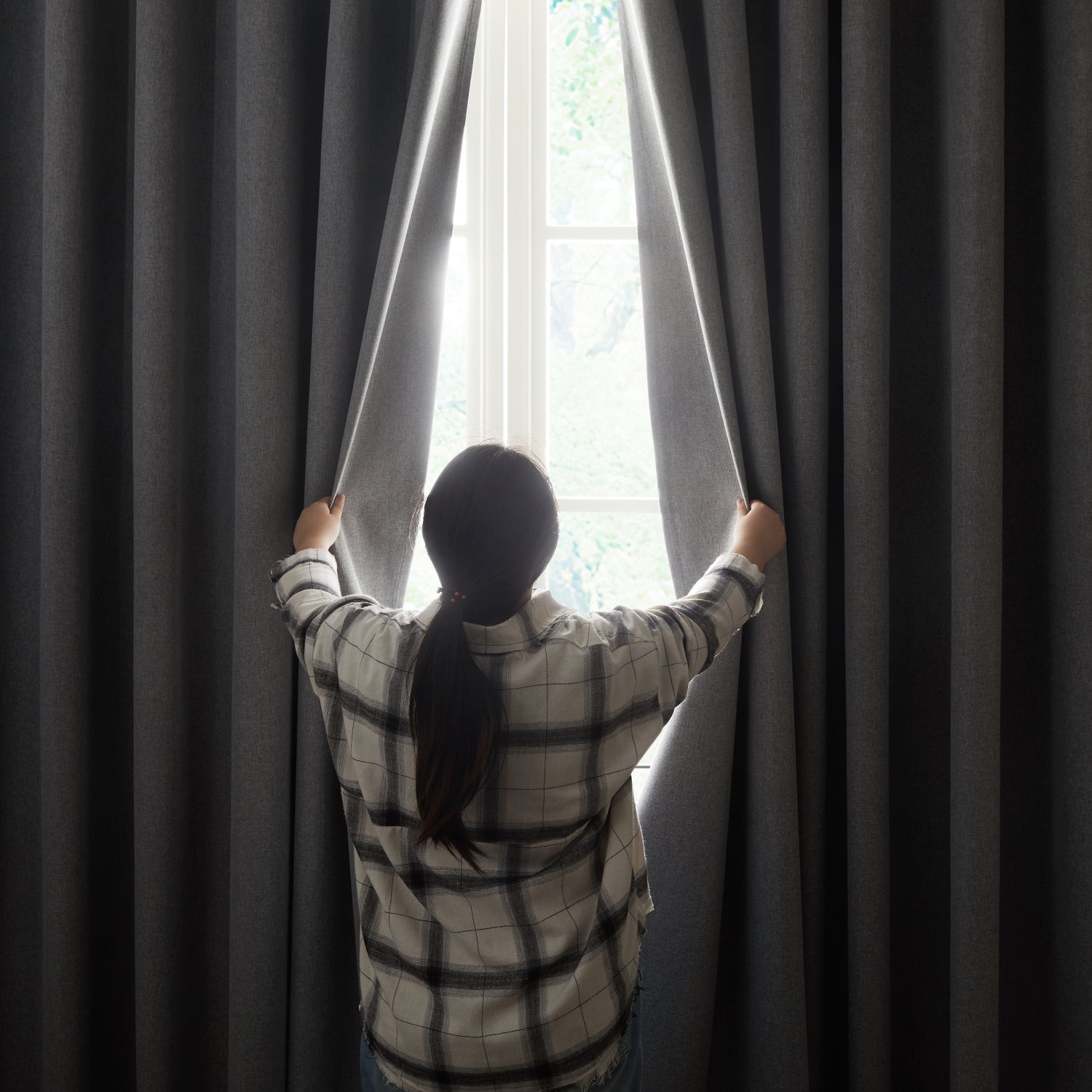 135 GSM Eyelet Ready Made Blackout Curtains For Living Room