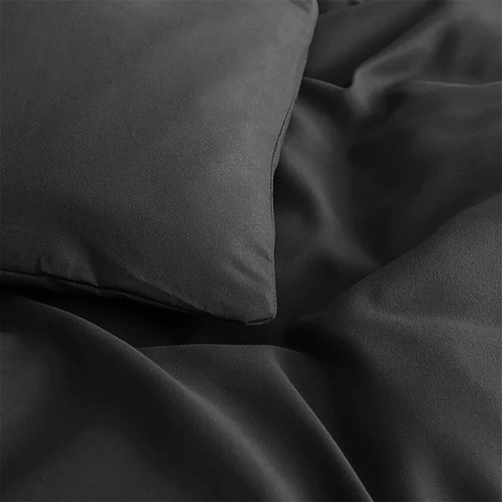 Plain Duvet Cover with Pillowcases Set