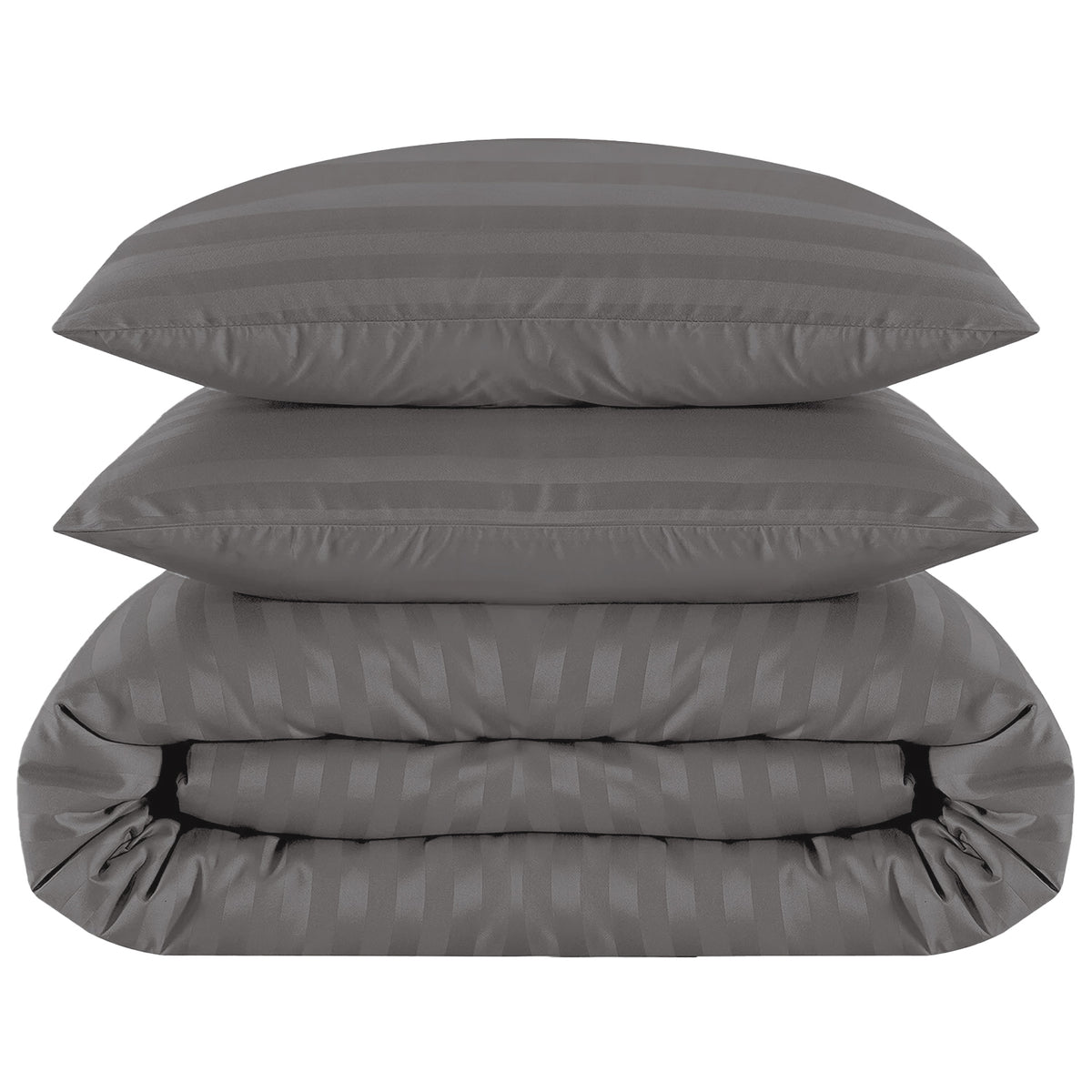 4 Piece Stripe Bedding Set - Duvet Cover, Pillowcases & Fitted Sheet