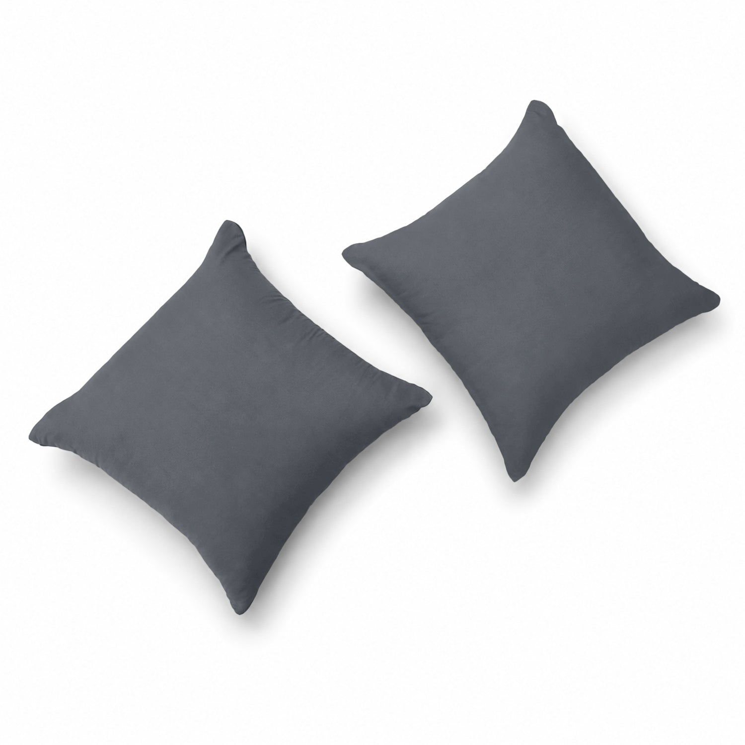 Pair of Microfibre Plain Cushion Covers for Bed & Living Room