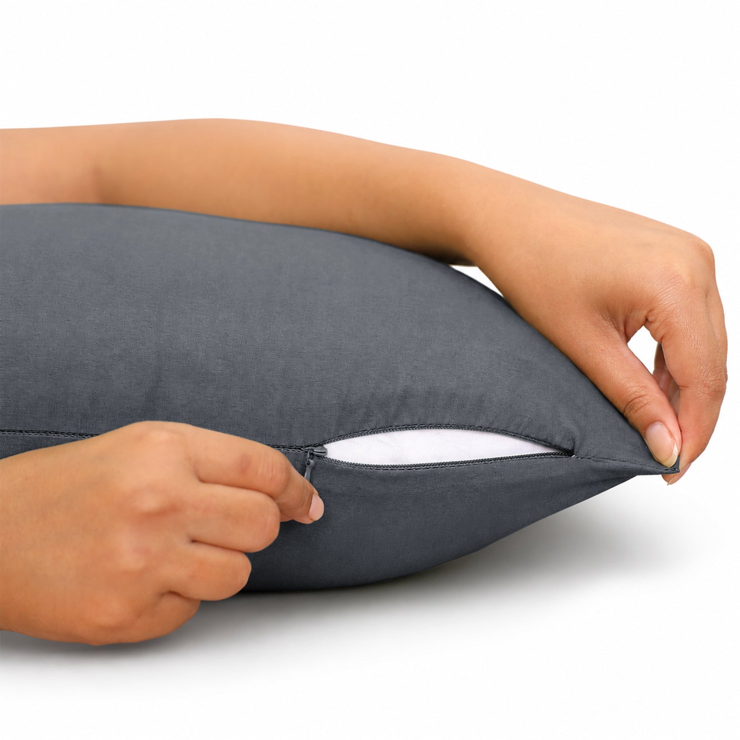 Pair of Microfibre Plain Cushion Covers for Bed & Living Room