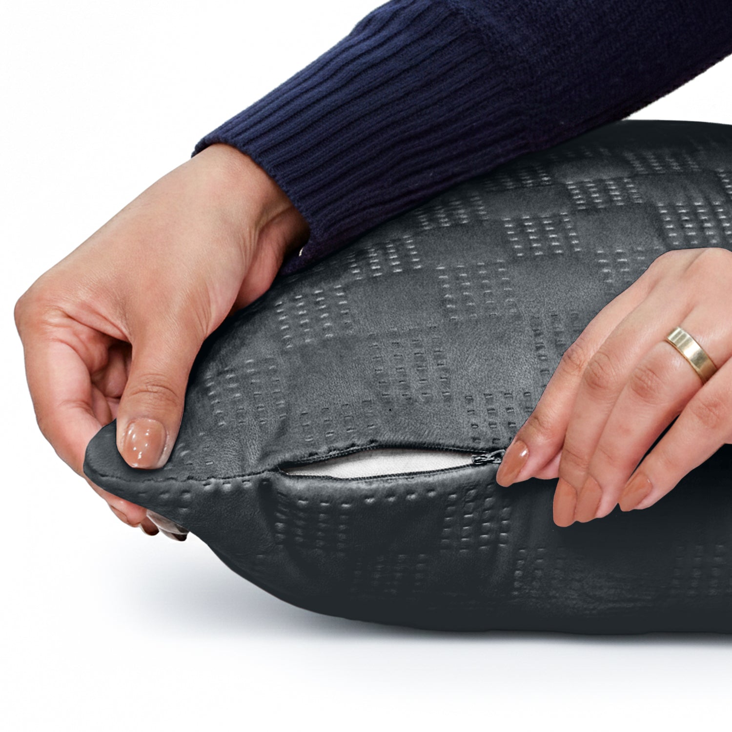 Checked Pattern Velvet Cushion Covers – Pack Of 2