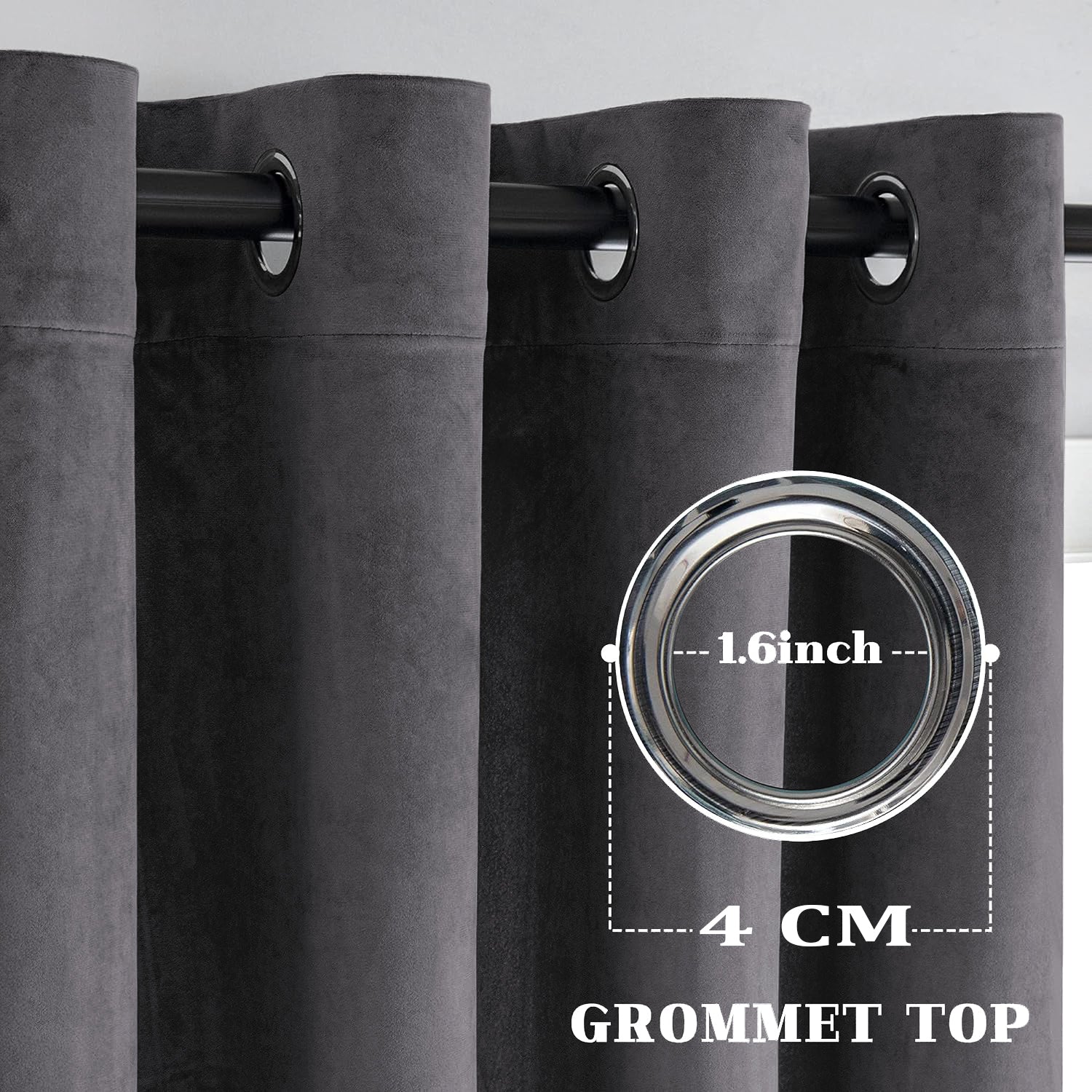 Velvet Eyelet Curtains Ready Made