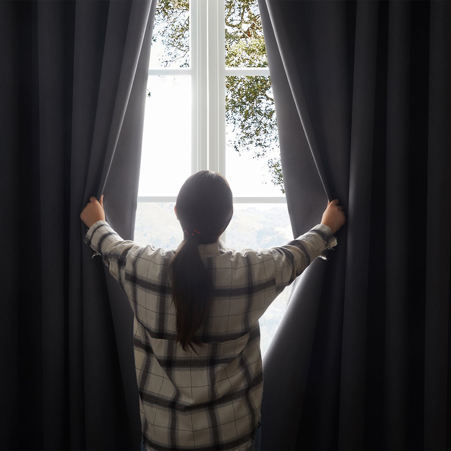 Ready Made 100% Blackout Linen Curtains