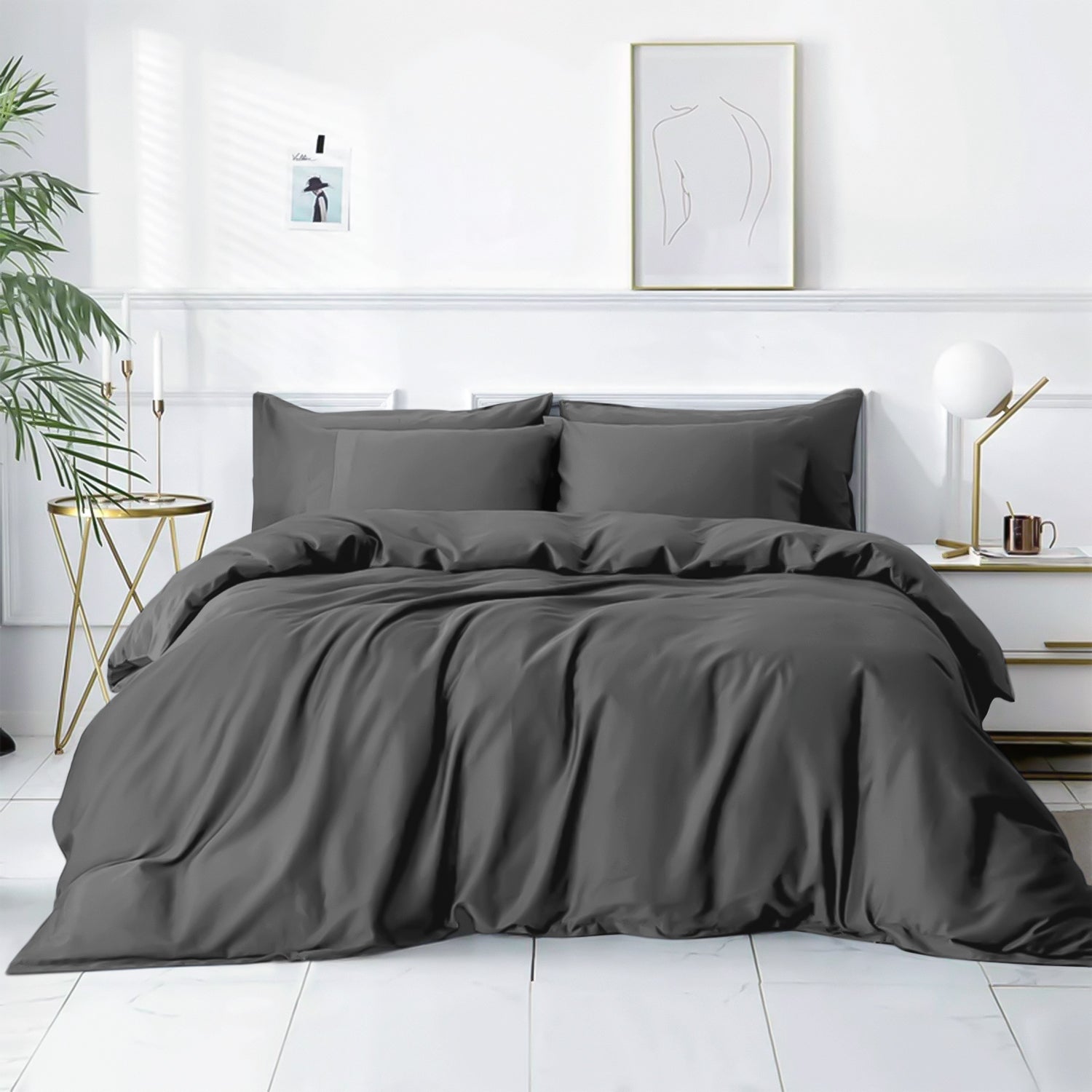Plain Duvet Cover with Pillowcase Set