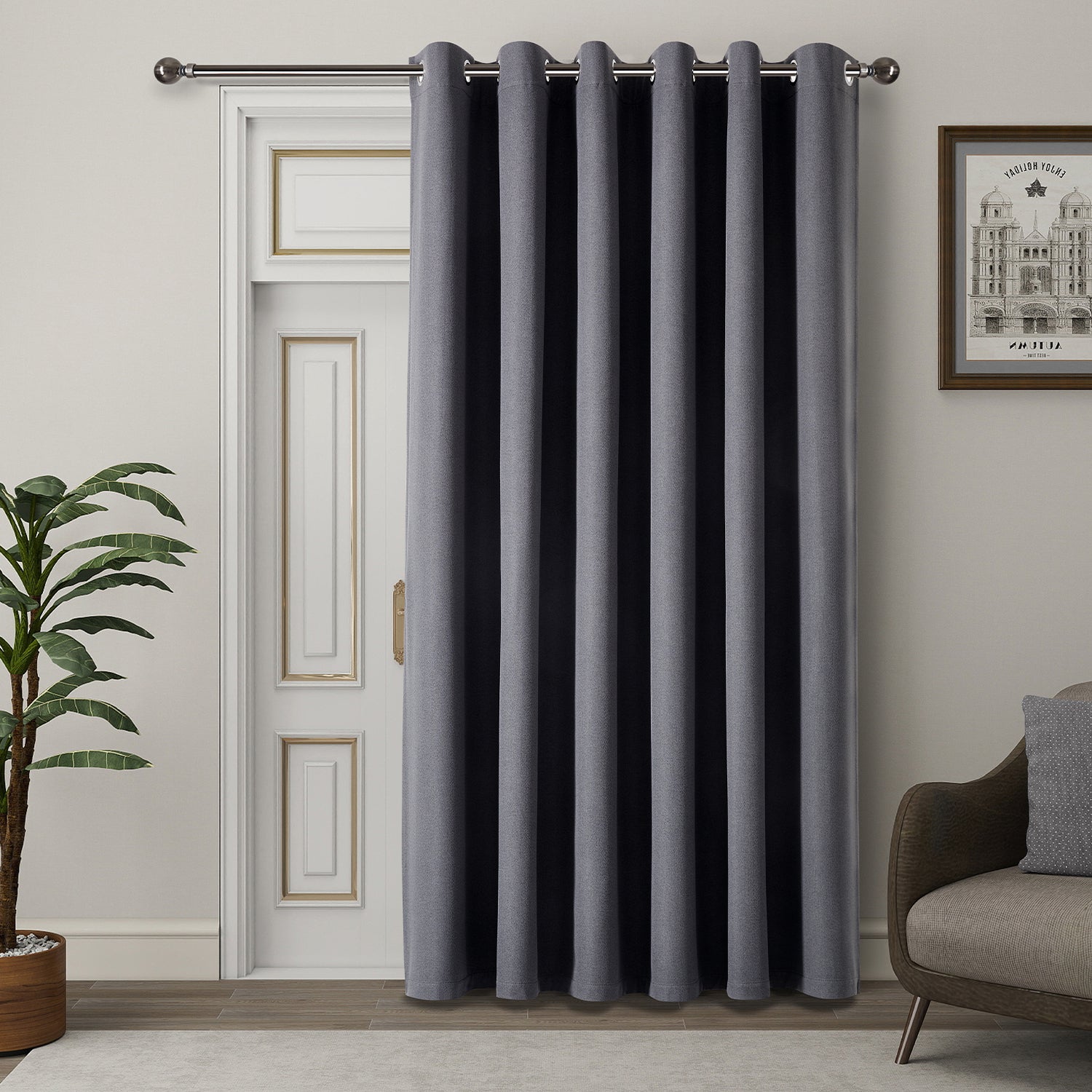 Ready Made 100% Blackout Linen Curtains