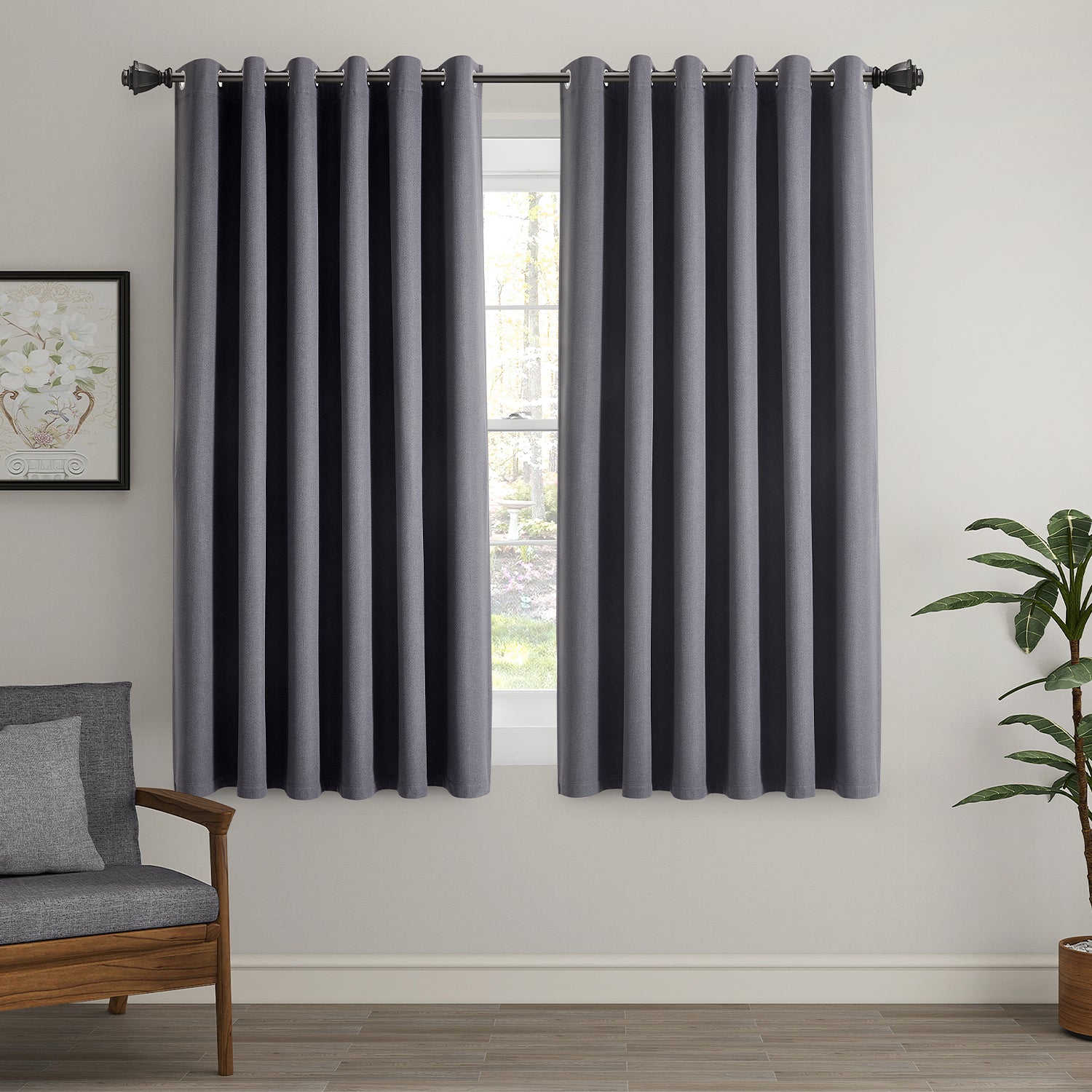 Ready Made 100% Blackout Linen Curtains