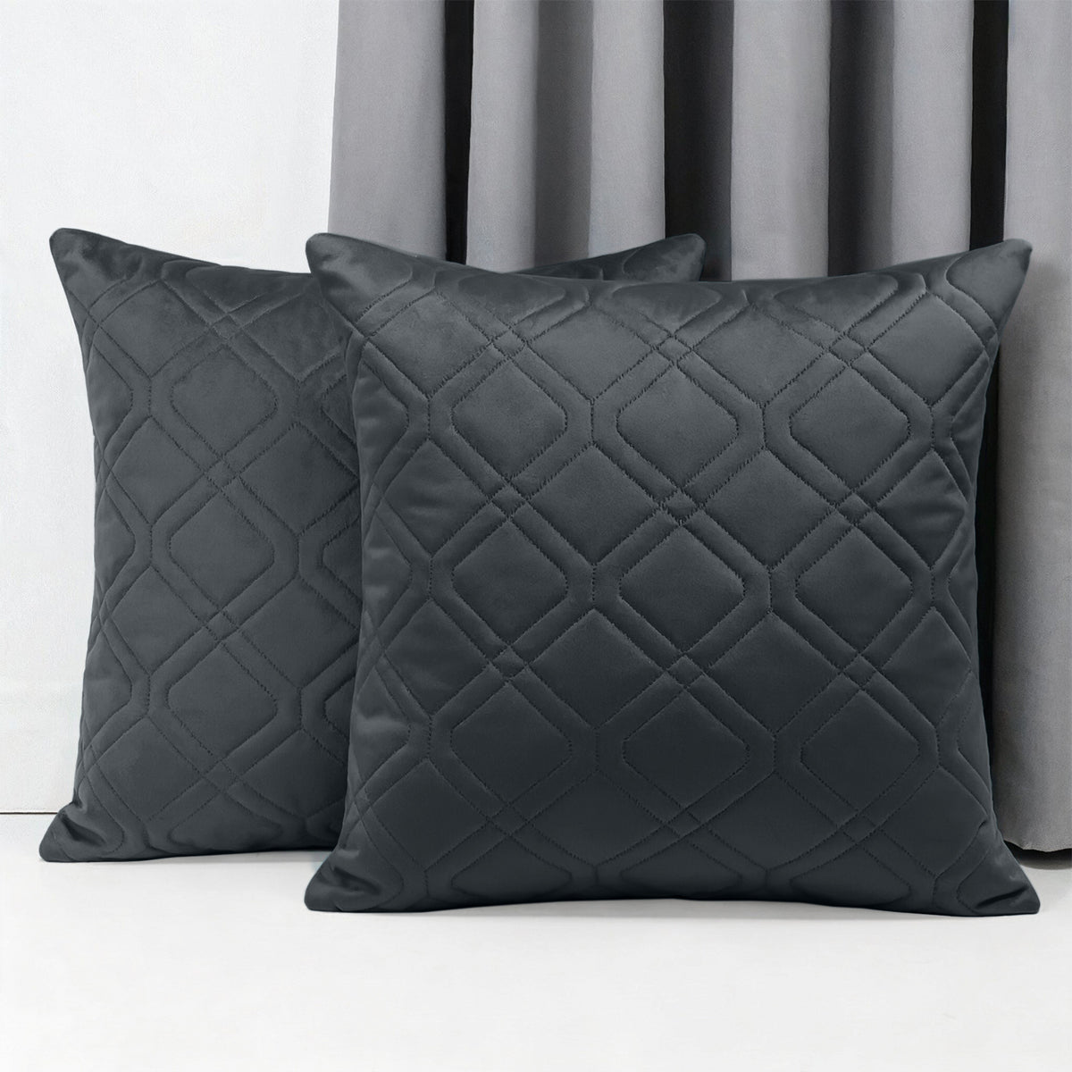Soft Velvet Cushion Cover with Diamond Pattern – Pack Of 2